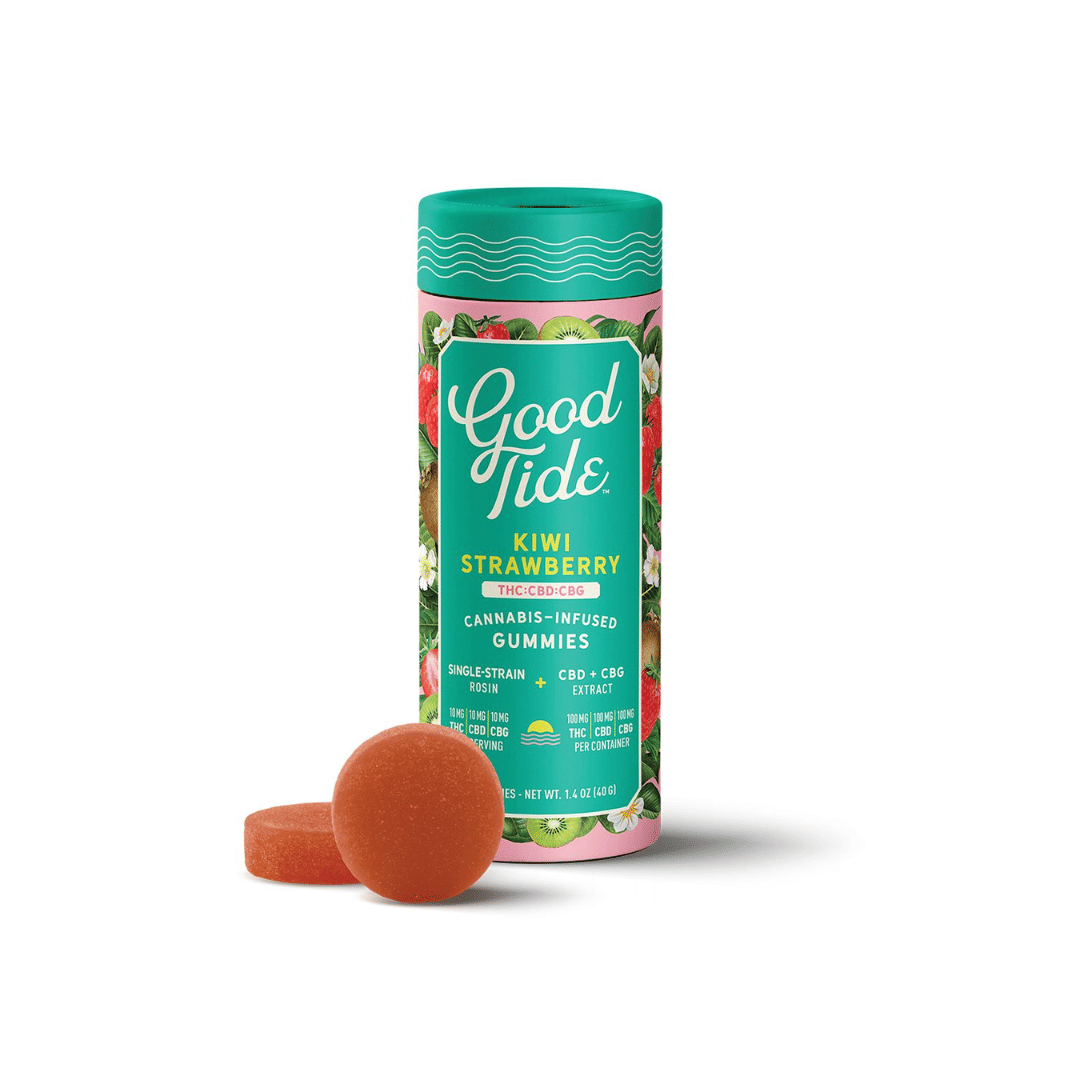 Kiwi Strawberry 1:1:1 CBG Hash Rosin Infused Gummies 100mg - Good Tide -  - $24.24 - Edible