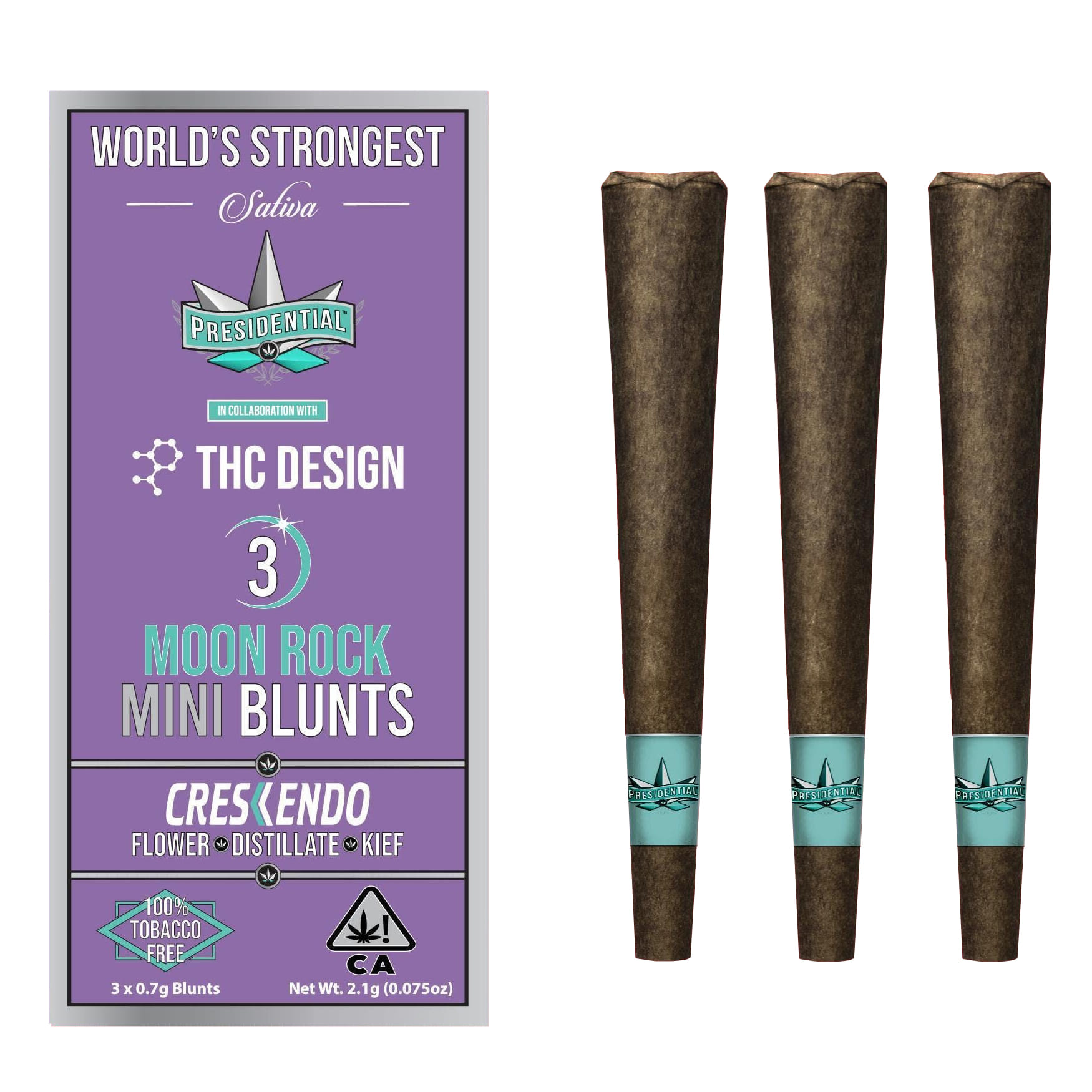 Crescendo (S) Mini Moon Rock Blunts - 3pk - Presidential - Crescendo 3pk (S) - $28 - Pre-Rolls