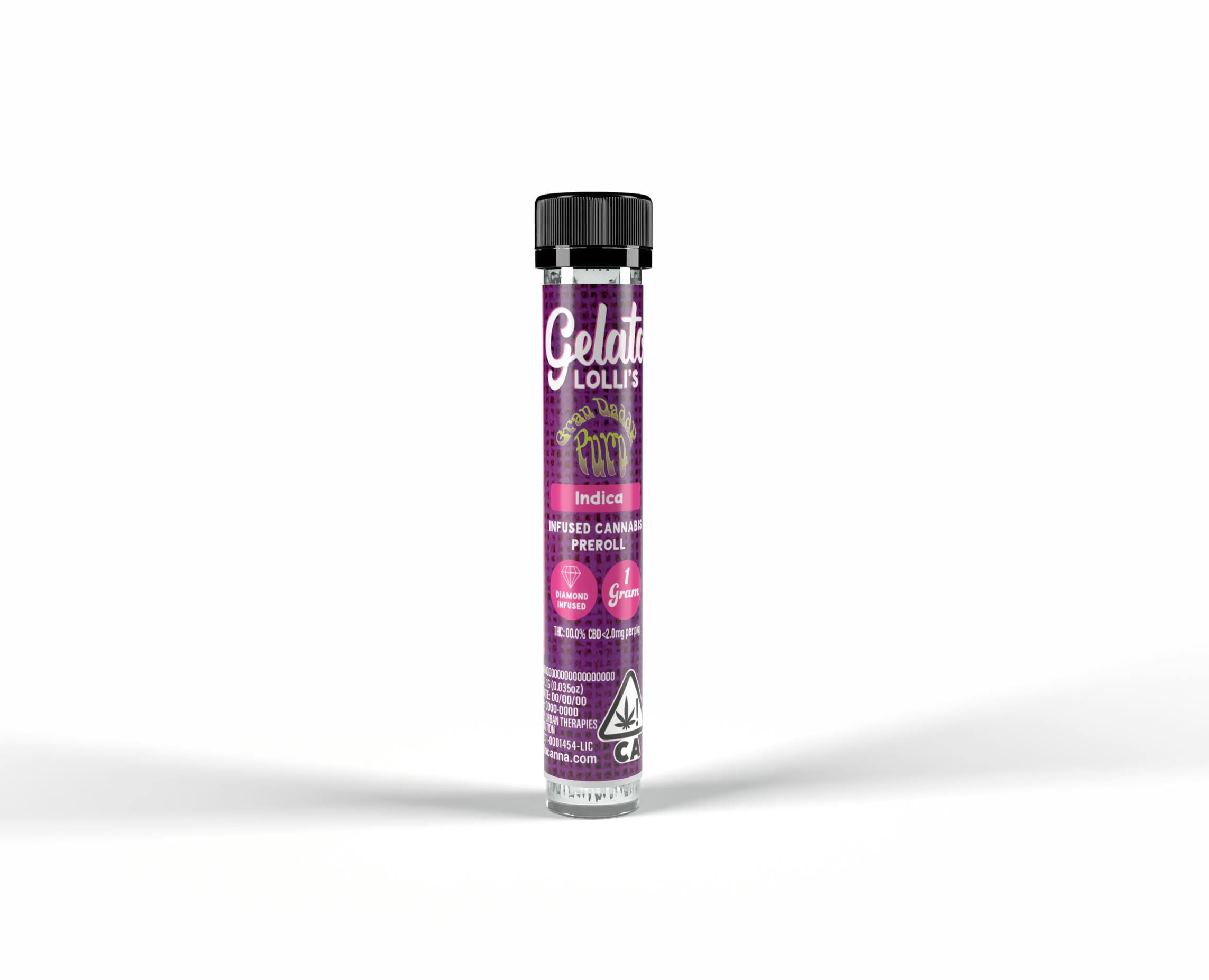 Gelato Lolli's | 1.2g - Grand Daddy Purple - Infused Pre-Roll - Indica - Gelato -  - $10 - Pre-Rolls