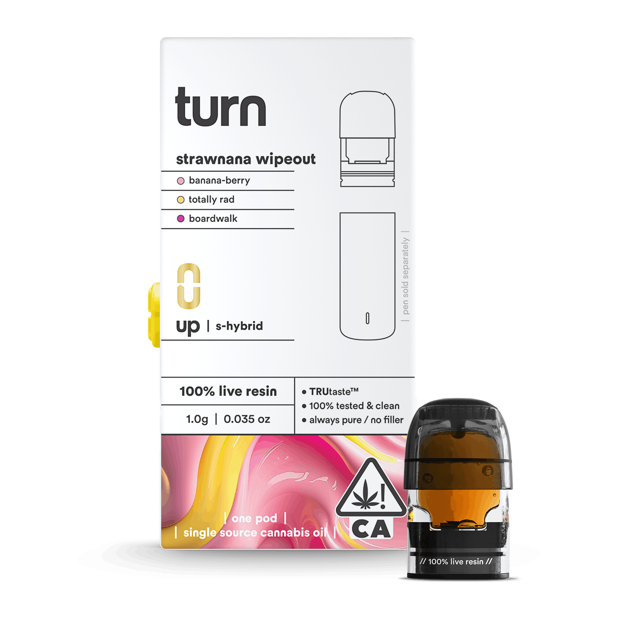 Turn Up Live Resin POD | 1g - Strawnana Wipeout - Sativa Hybrid - Turn -  - $36 - Vape Carts