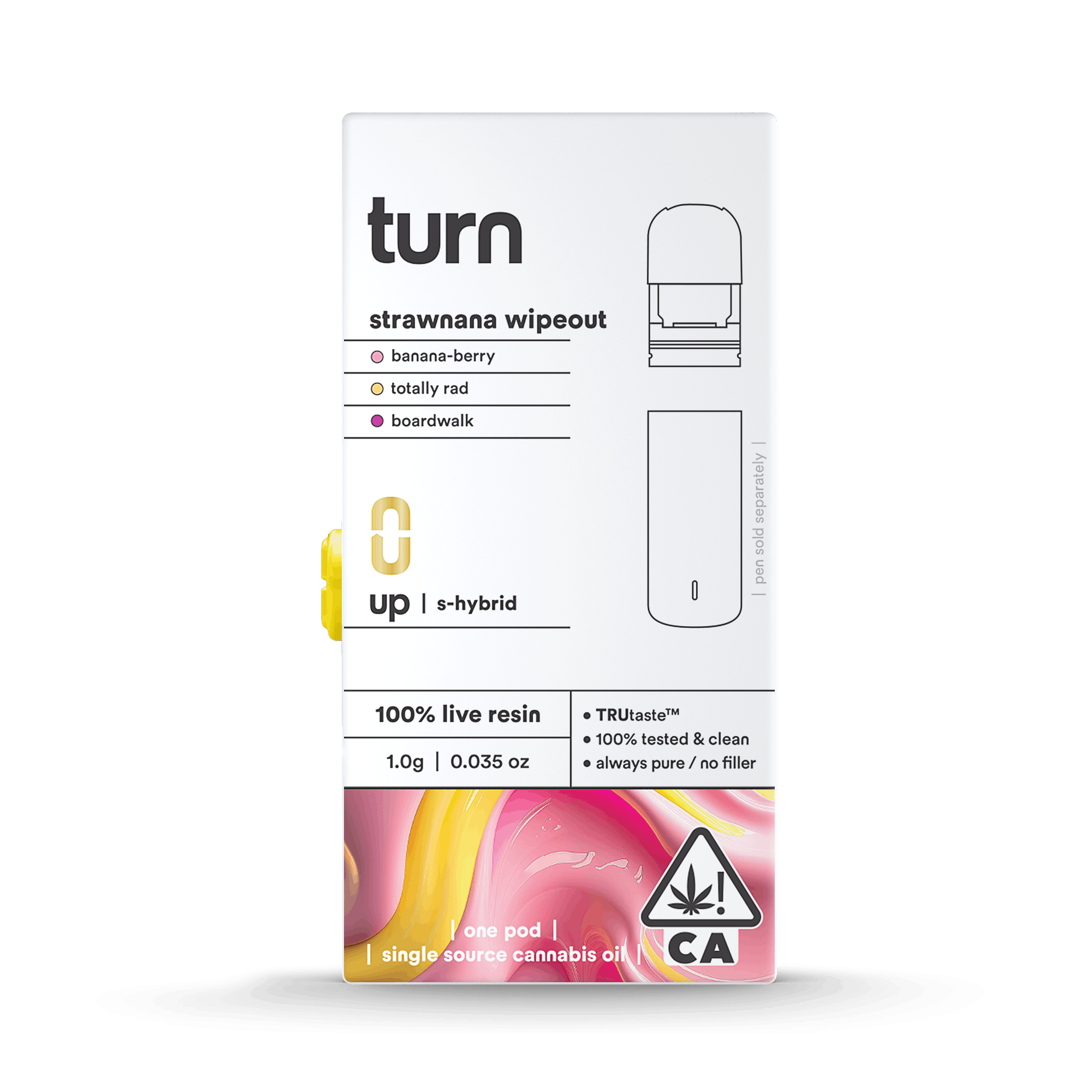 Turn Up Live Resin POD | 1g - Strawnana Wipeout - Sativa Hybrid - Turn -  - $36 - Vape Carts