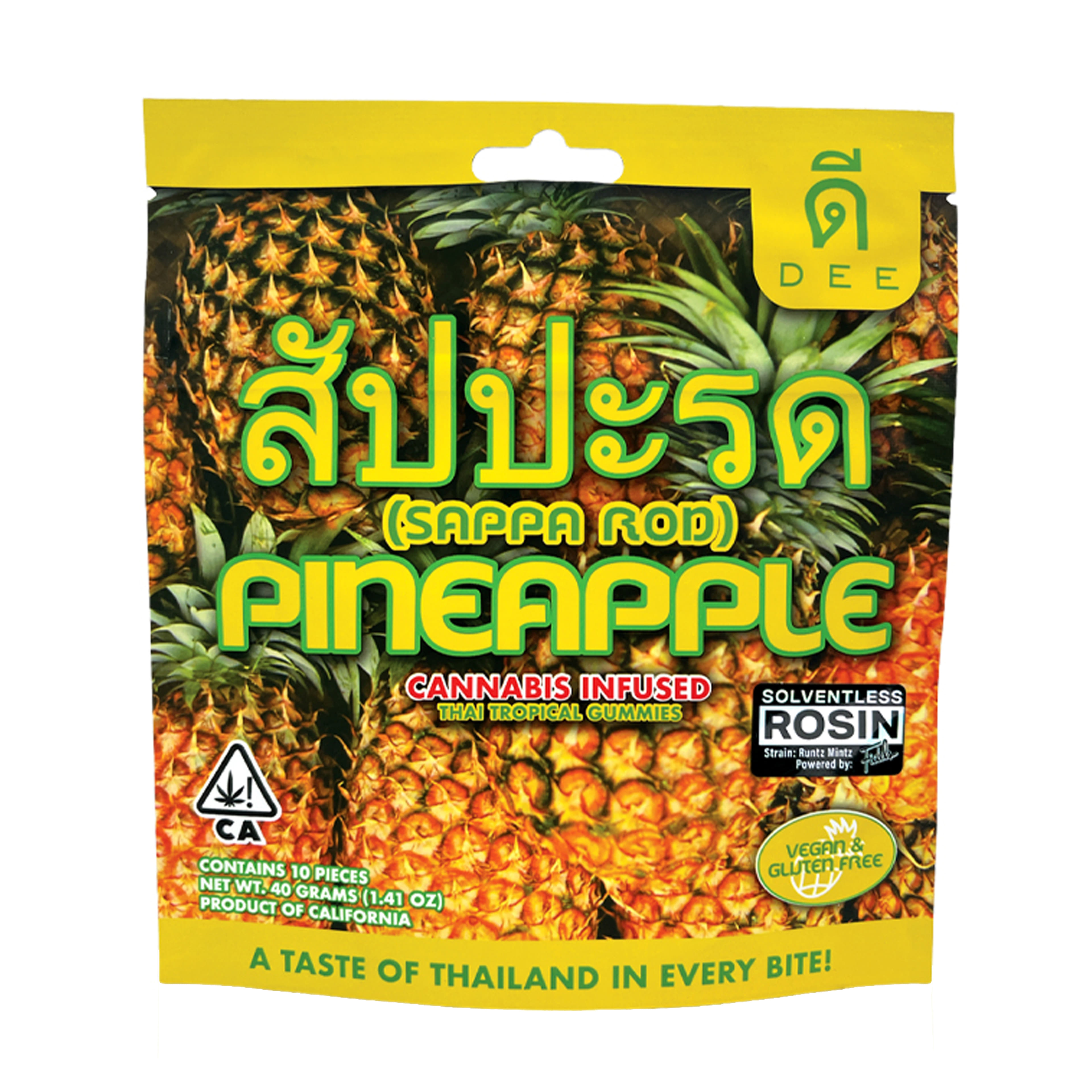 Pineapple Rosin Gummies - 10pk - Dee Thai - Pineapple - $9.99 - Edibles