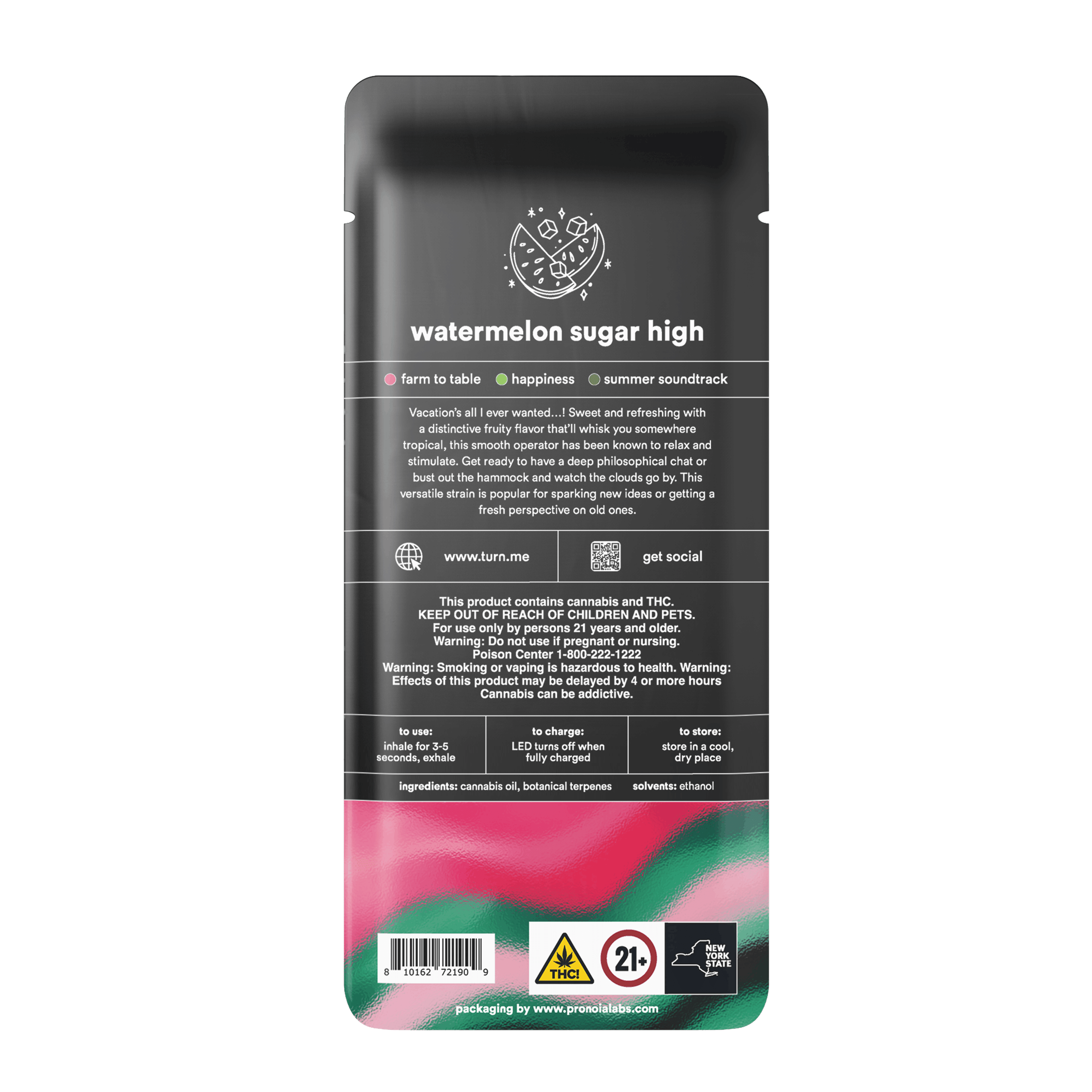 1.0g AIO | watermelon sugar high | botanica blends | down | - Turn - 1.0g AIO | watermelon sugar high - $35 - Vape Pens