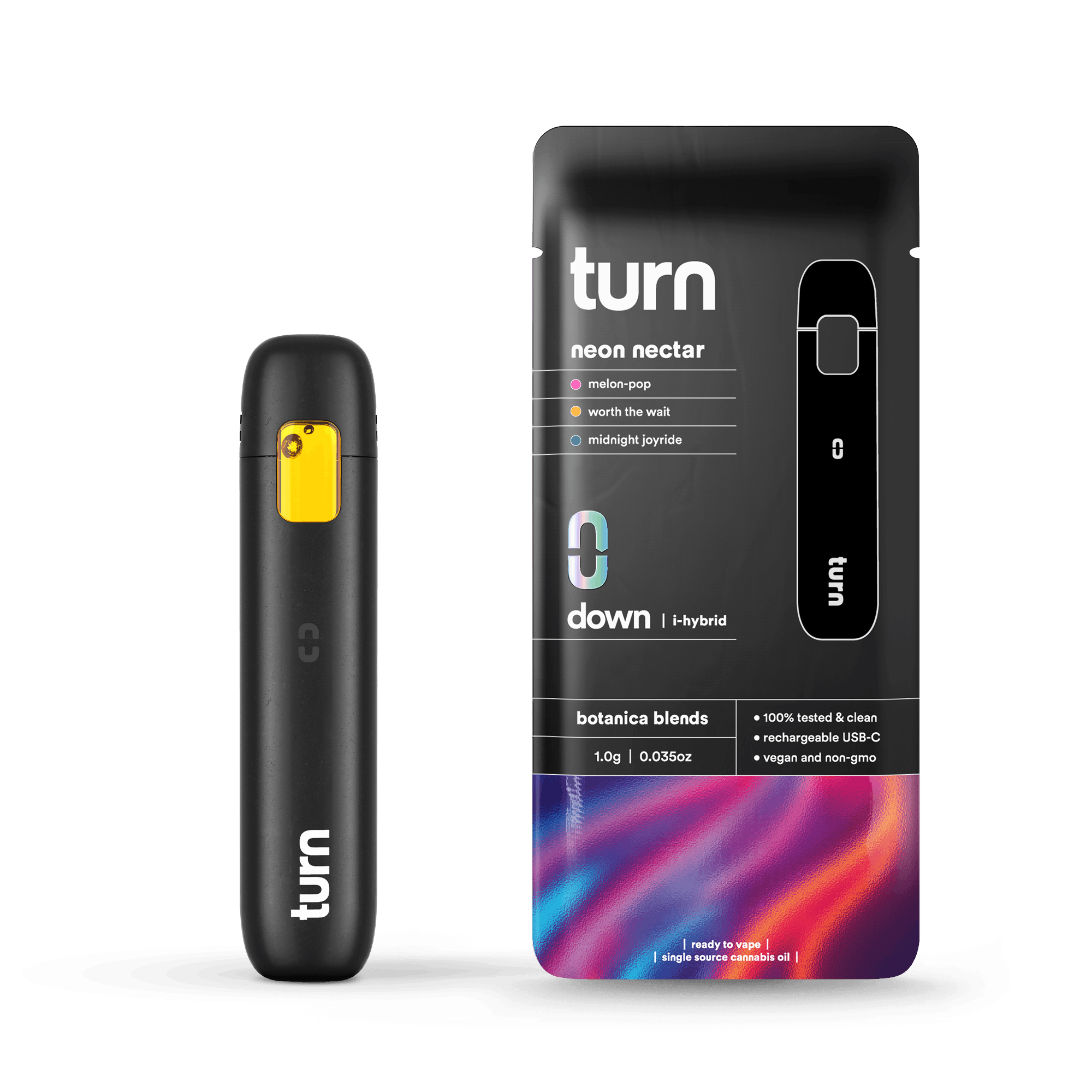 1.0g AIO | neon nectar | botanica blends | down | - Turn - 1.0g AIO | neon nectar - $35 - Vape Pens
