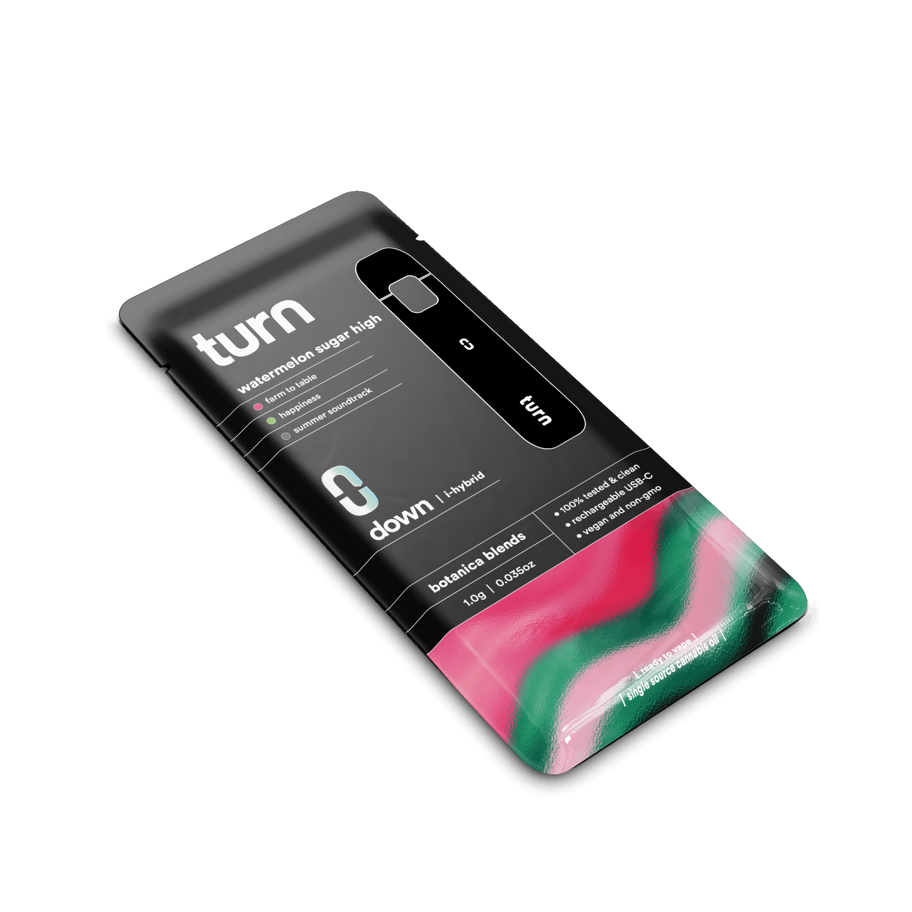 1.0g AIO | watermelon sugar high | botanica blends | down | - Turn - 1.0g AIO | watermelon sugar high - $35 - Vape Pens