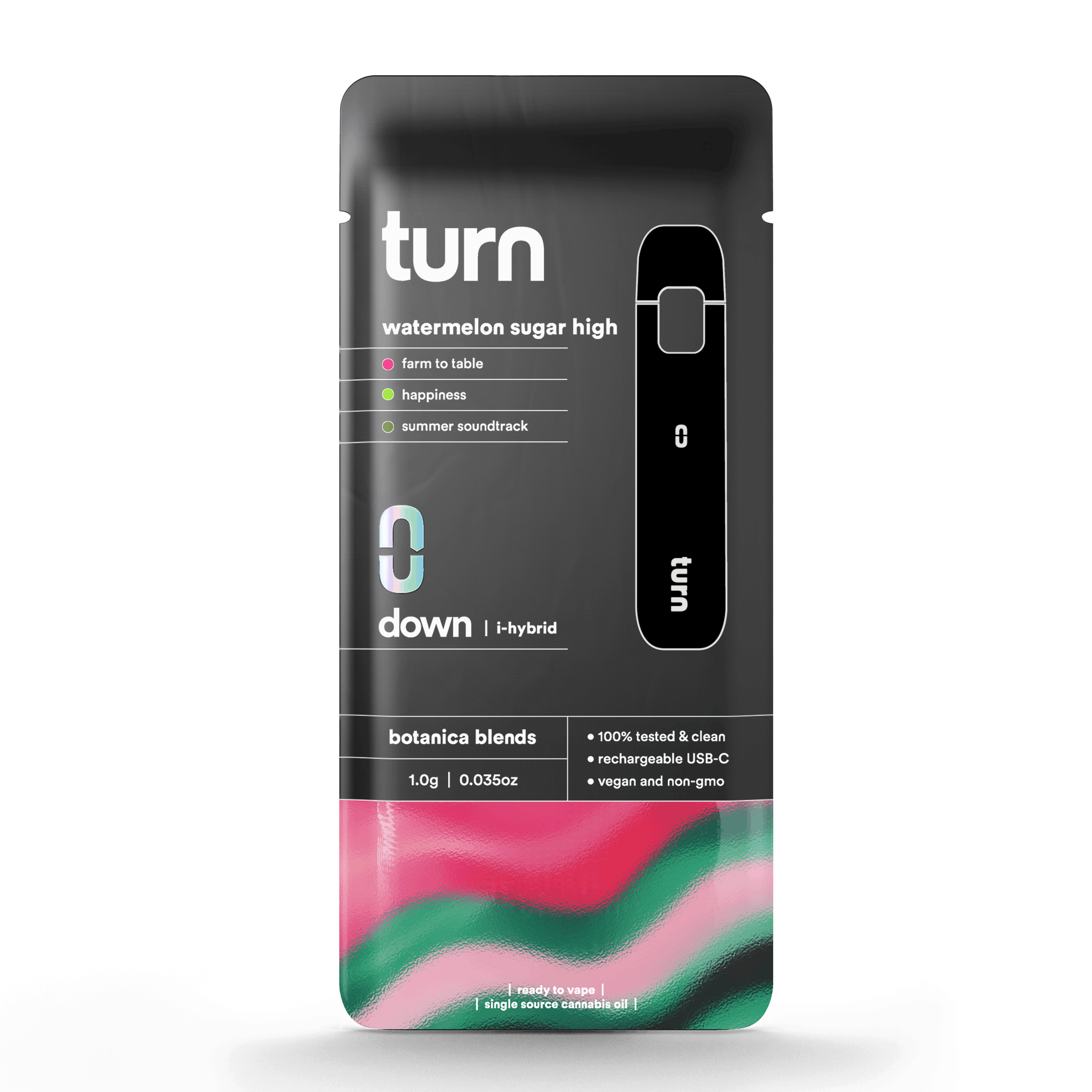 1.0g AIO | watermelon sugar high | botanica blends | down | - Turn - 1.0g AIO | watermelon sugar high - $35 - Vape Pens