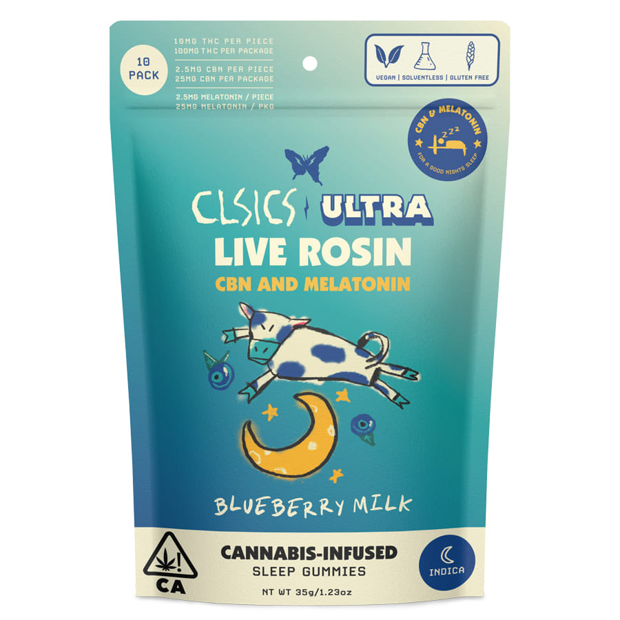 Blueberry Milk CBN Live Rosin Gummies + Melatonin - CLSICS - Blueberry Milk (CBN) - $16.45 - Edibles