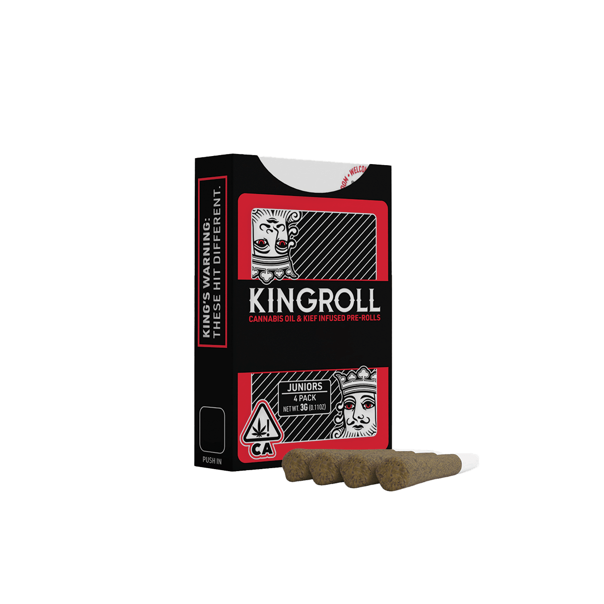 Blueberry x Fire OG (I) Kingroll Jr Infused Pre Roll Pack (0.75g x 4) - 3g - Kingroll -  - $29 - Infused Pre-Rolls