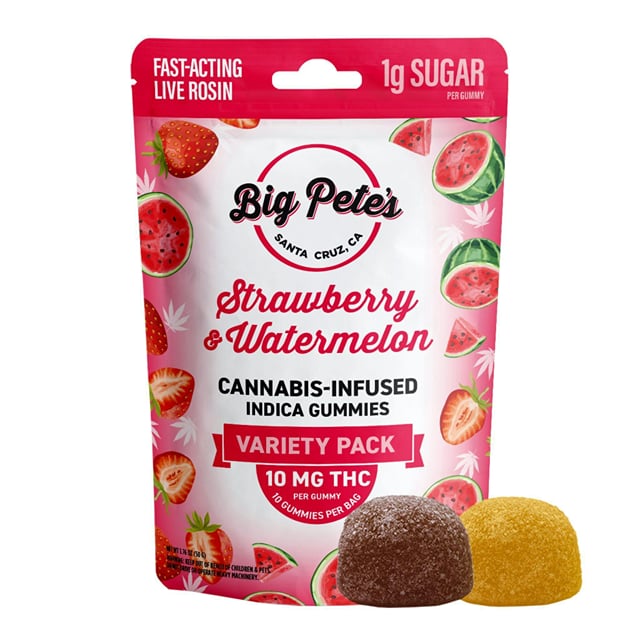 Big Pete's: Strawberry & Watermelon Fast-Acting Rosin Gummy - 100mg THC 10pk (Indica)