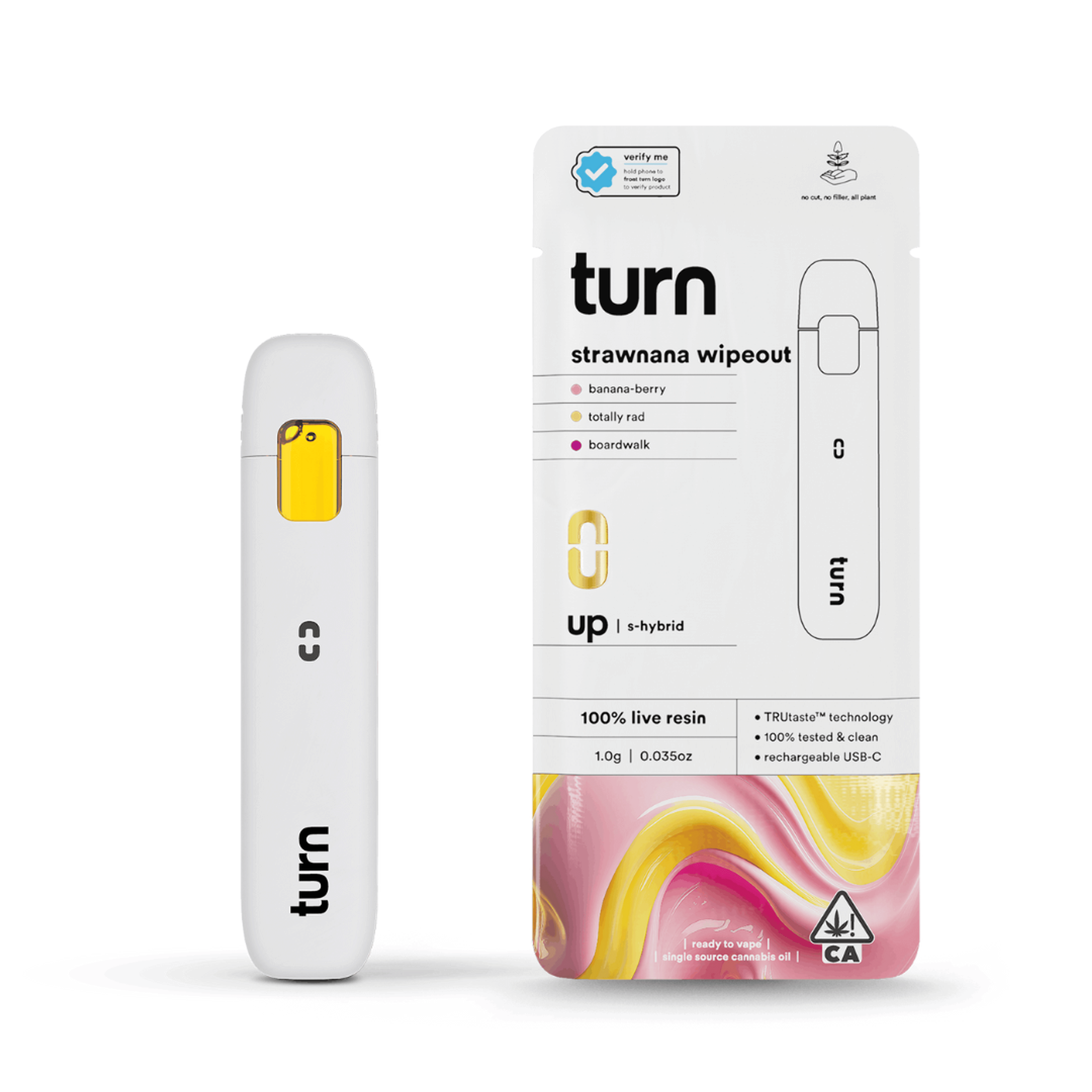 Strawnana Wipeout 'Turn Up' Live Resin AIO 1g - Turn - - $38 - Vapes