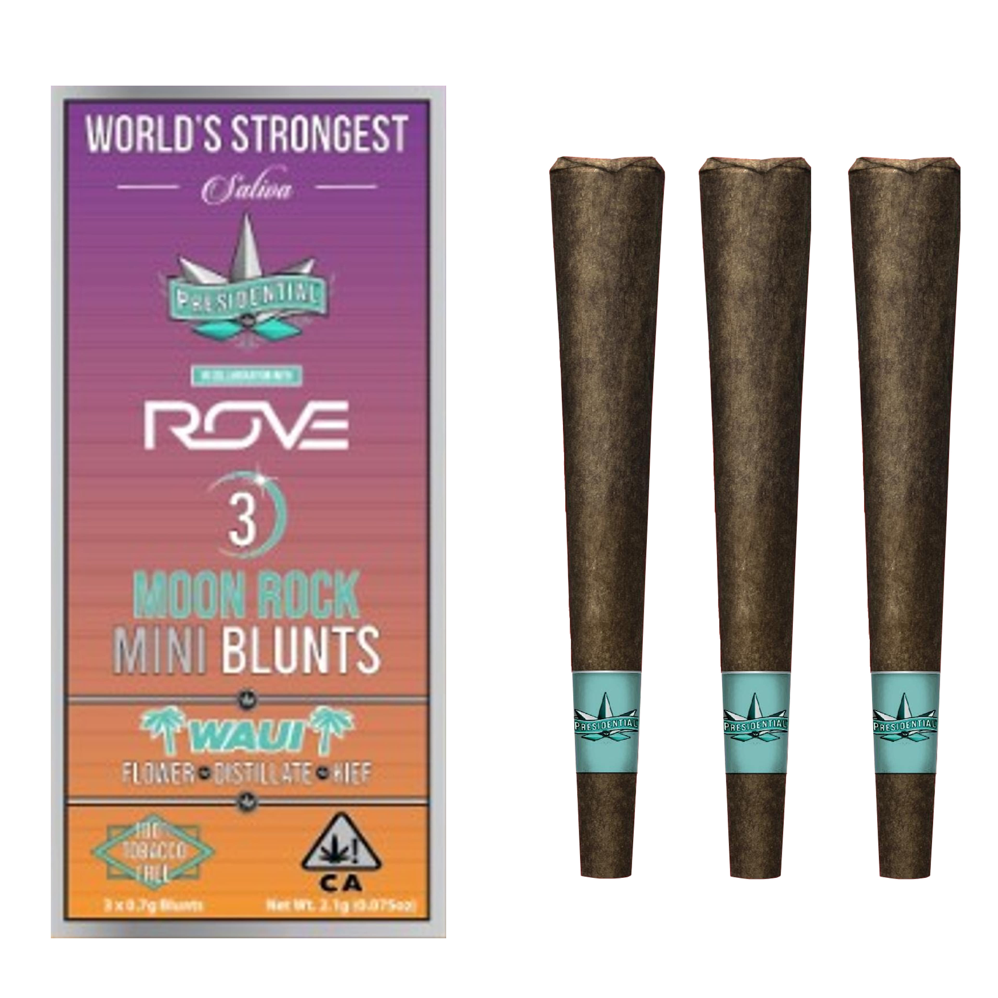 Waui Mini Moon Rock Blunts 3pk - Presidential - Waui (S) 3pk - $26.40 - Pre-Rolls