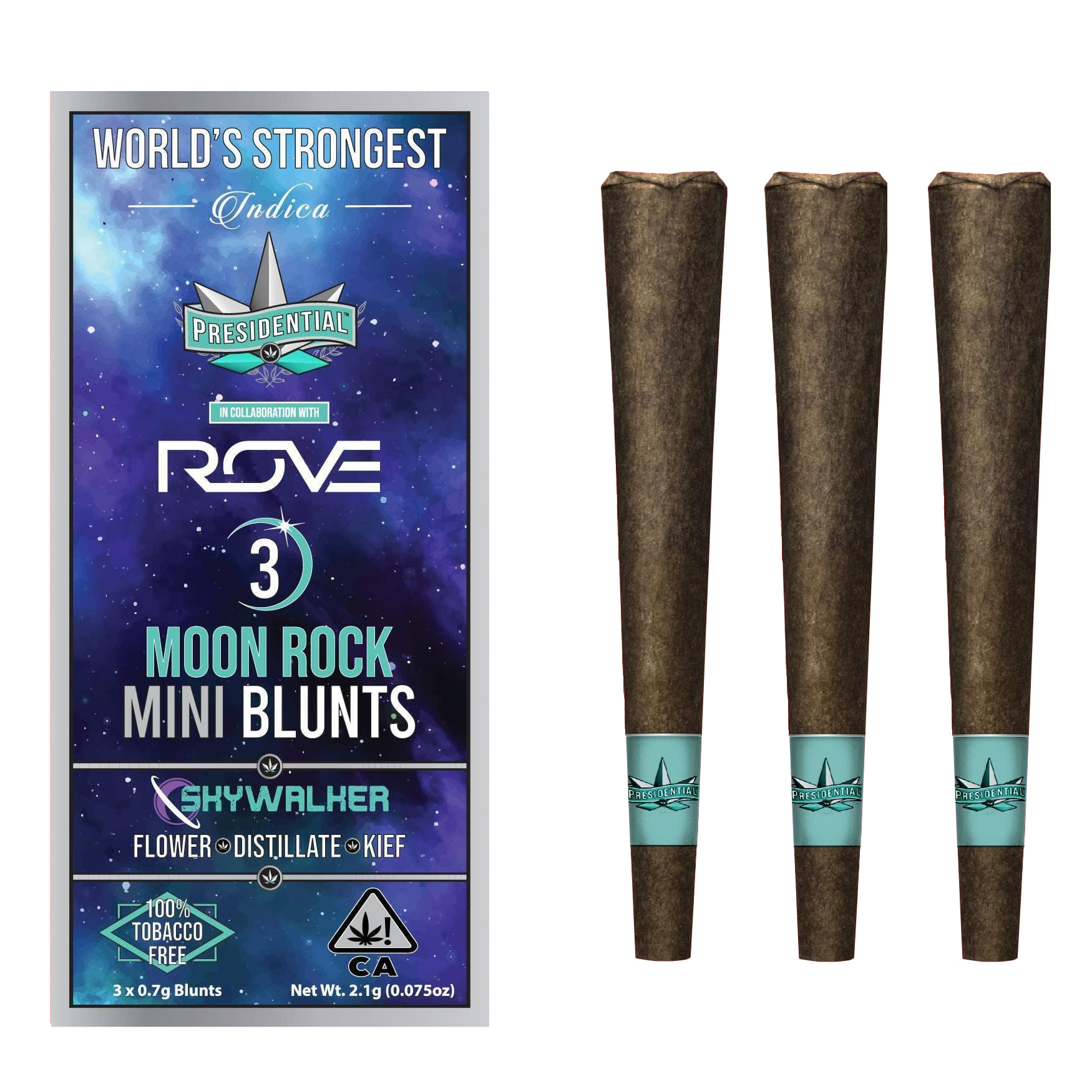 Skywalker Mini Moon Rock Blunts 3pk - Presidential - Skywalker (I) - $26.40 - Pre-Rolls