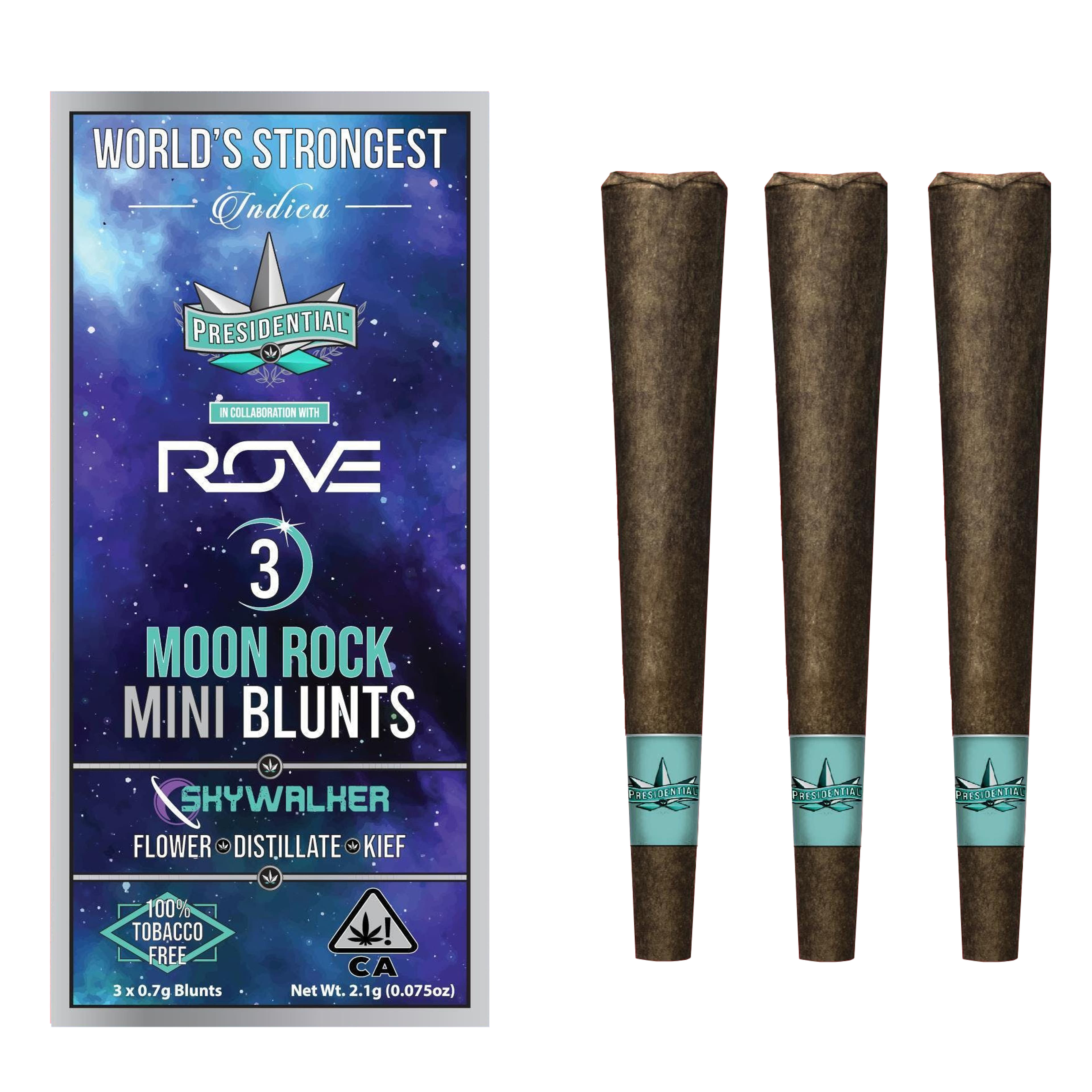 Skywalker Mini Moon Rock Blunts 3pk - Presidential - Skywalker (I) - $26.40 - Pre-Rolls