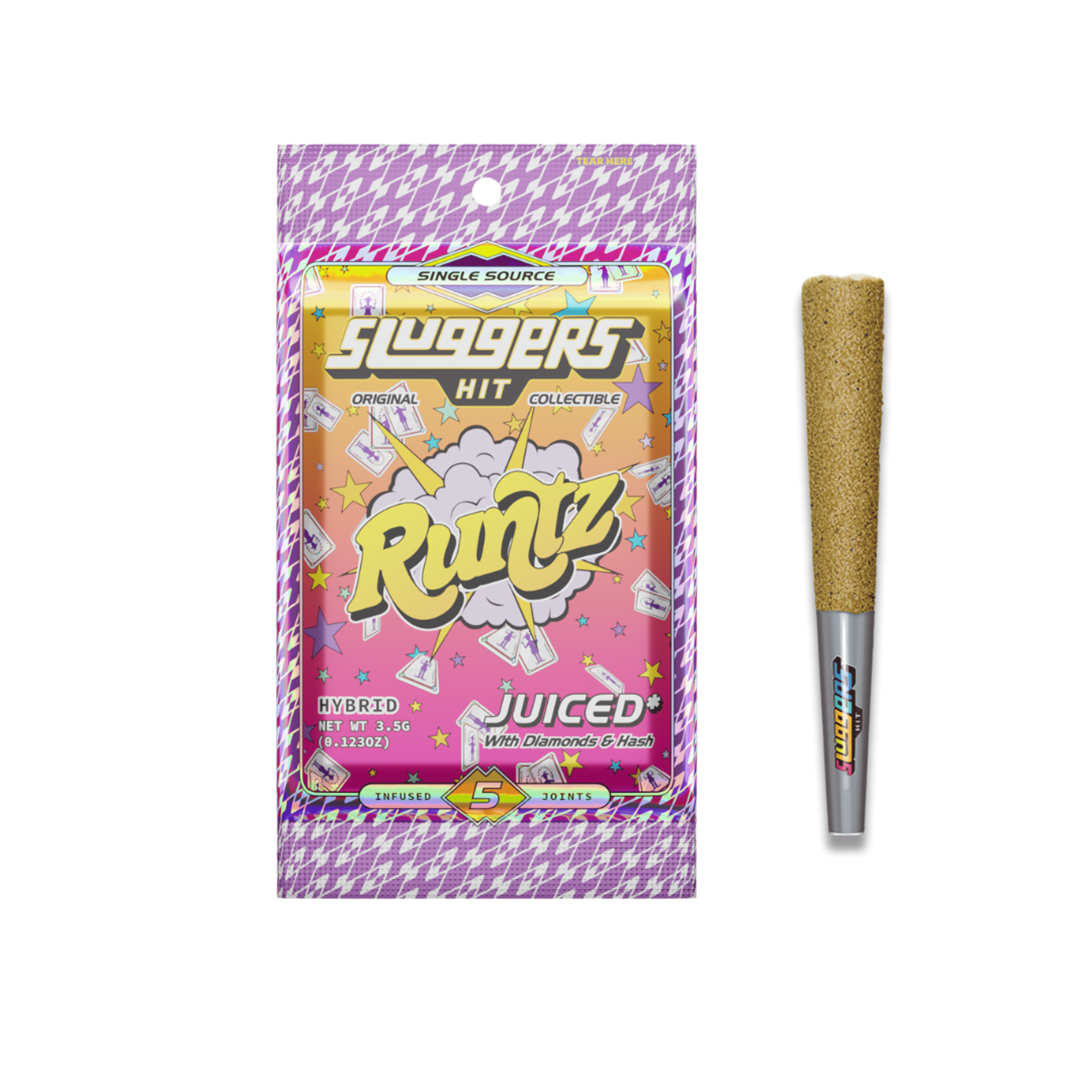 SLUGGERS - Runtz (H) - 5 x 0.7g Infused Prerolls - Sluggers - 5pk PR - $50 - Prerolls