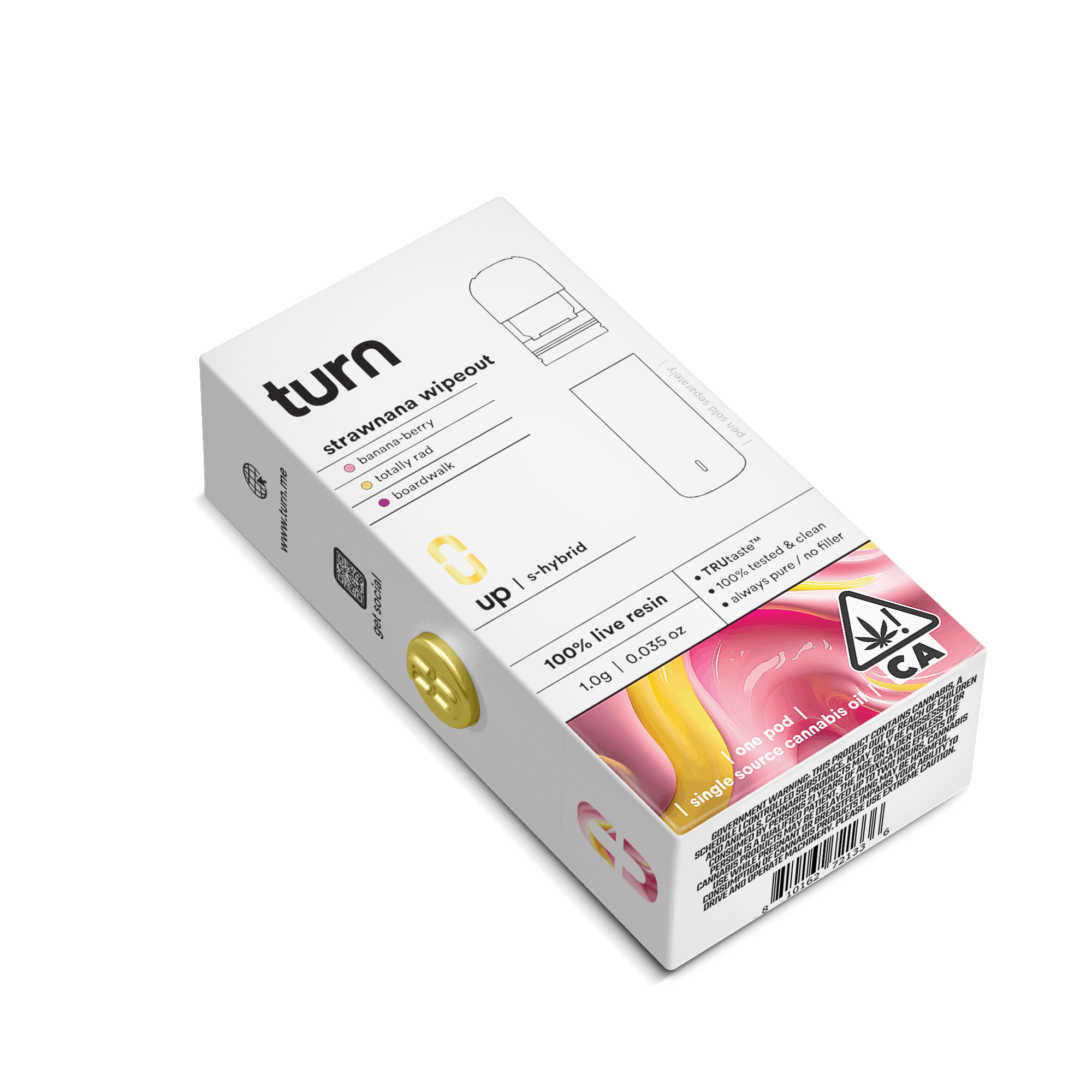 Turn Up Live Resin POD | 1g - Strawnana Wipeout - Sativa Hybrid - Turn -  - $36 - Vape Carts