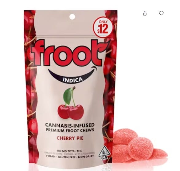 $16.66 Indica 10pc Cherry Froot gummy Gummy 100mg - froot -  - $12 - Edibles