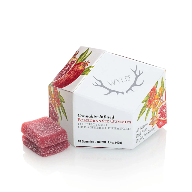 WYLD - Pomegranate Gummies - 1:1 - (100mg/10 pack)