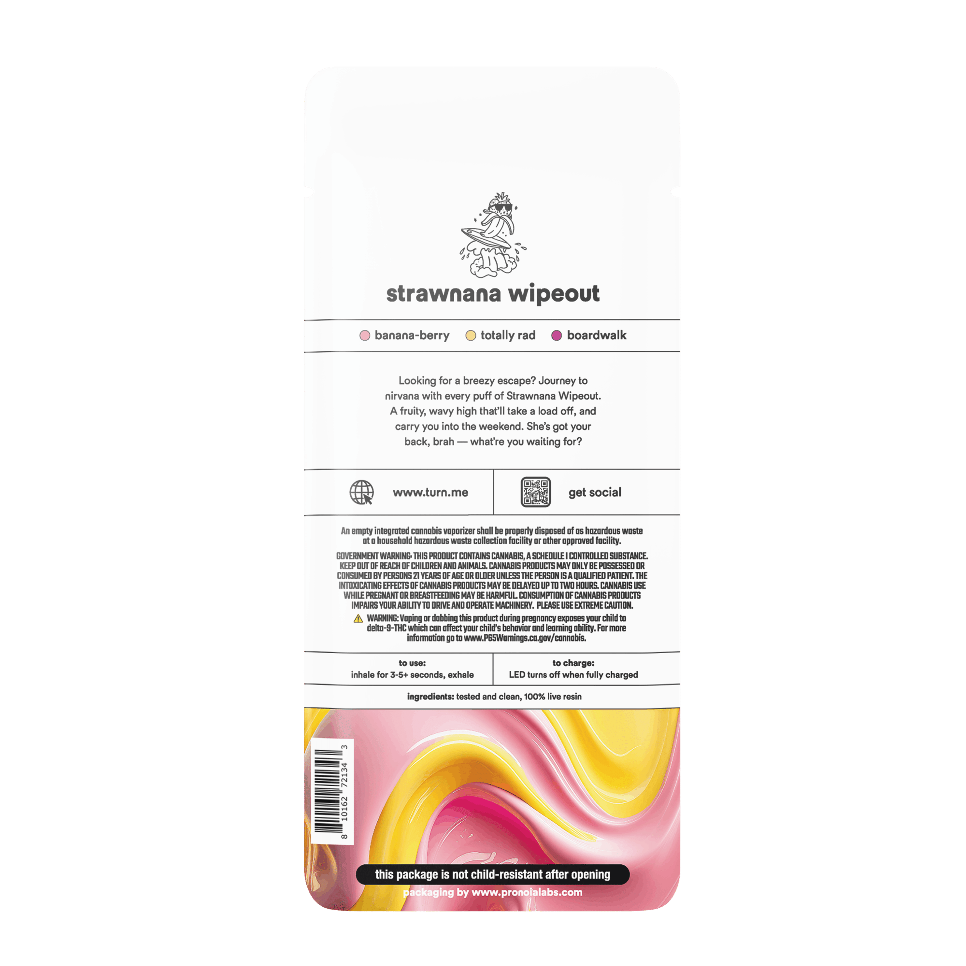 Turn Up Live Resin AIO | 1g - Strawnana Wipeout - Sativa - Turn - - $37 - All-In-Ones