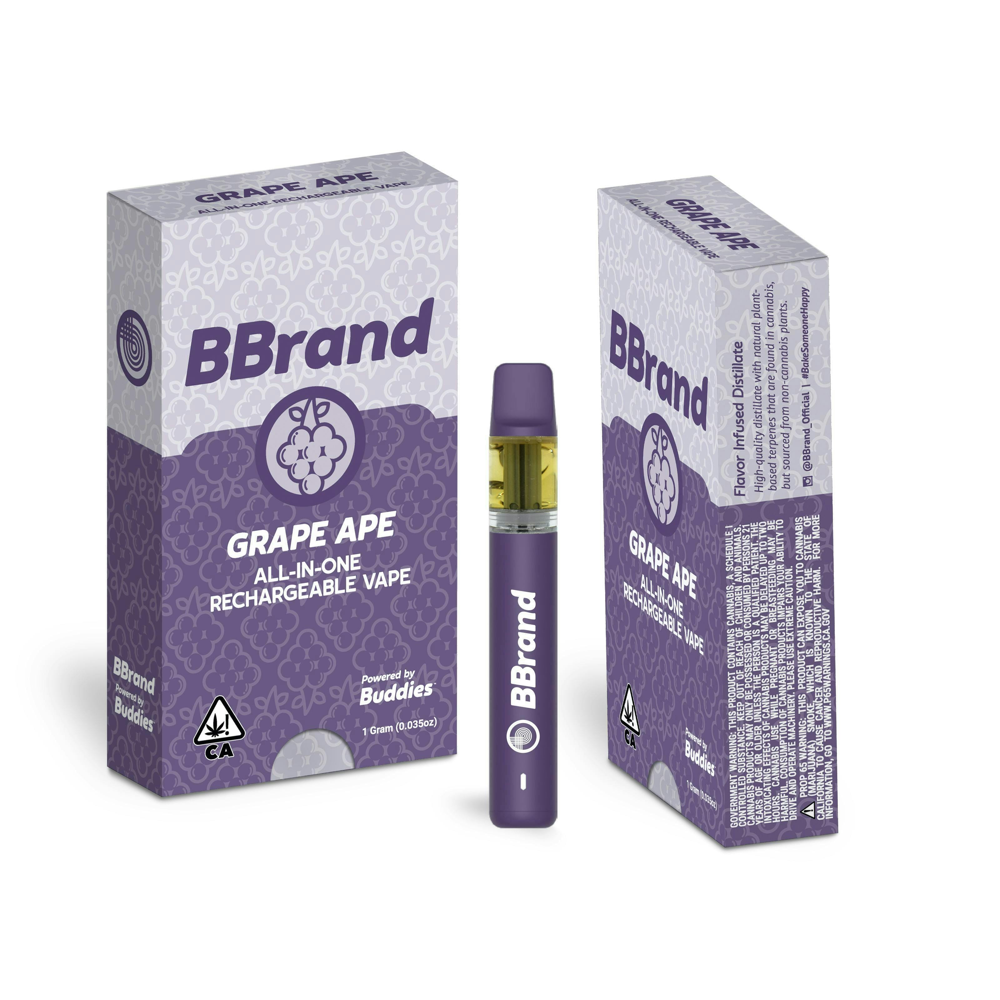 GRAPE APE 1G DISP - BBRAND -  - $27.95 - Vape Cartridge
