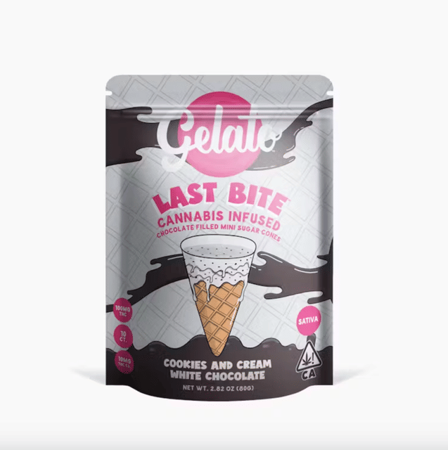 Gelato: Last Bite Cookies And Cream White Mini Cones