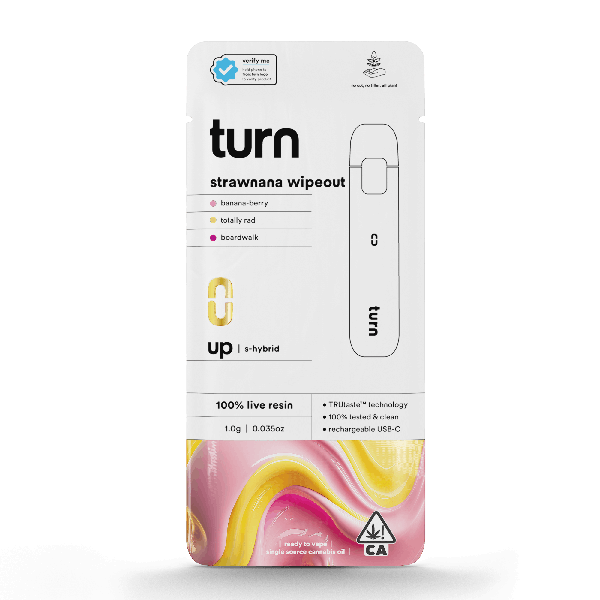 Turn Up Live Resin AIO | 1g - Strawnana Wipeout - Sativa - Turn -  - $37 - All-In-Ones