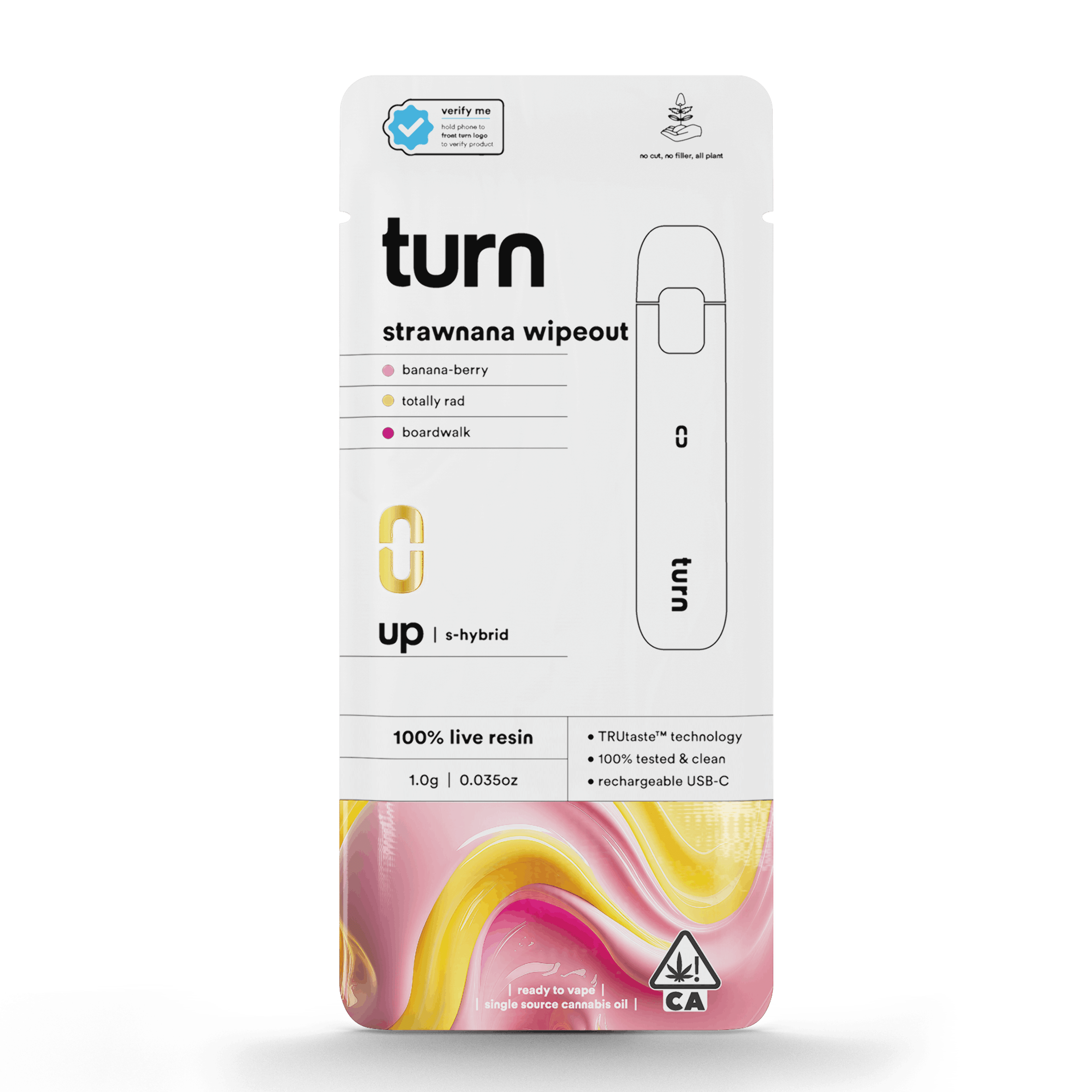 Turn Up Live Resin AIO | 1g - Strawnana Wipeout - Sativa - Turn - - $37 - All-In-Ones