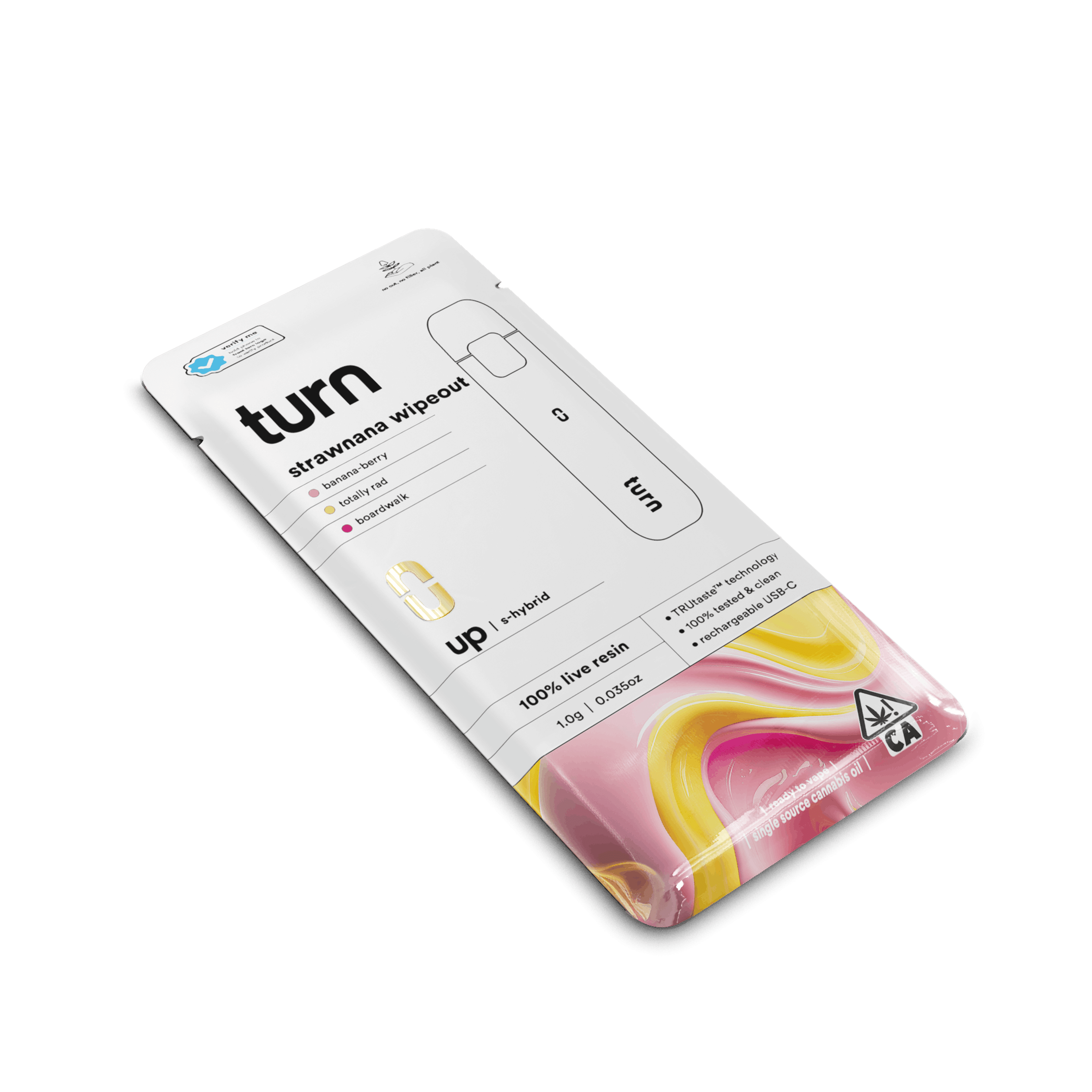 Turn Up Live Resin AIO | 1g - Strawnana Wipeout - Sativa - Turn - - $37 - All-In-Ones