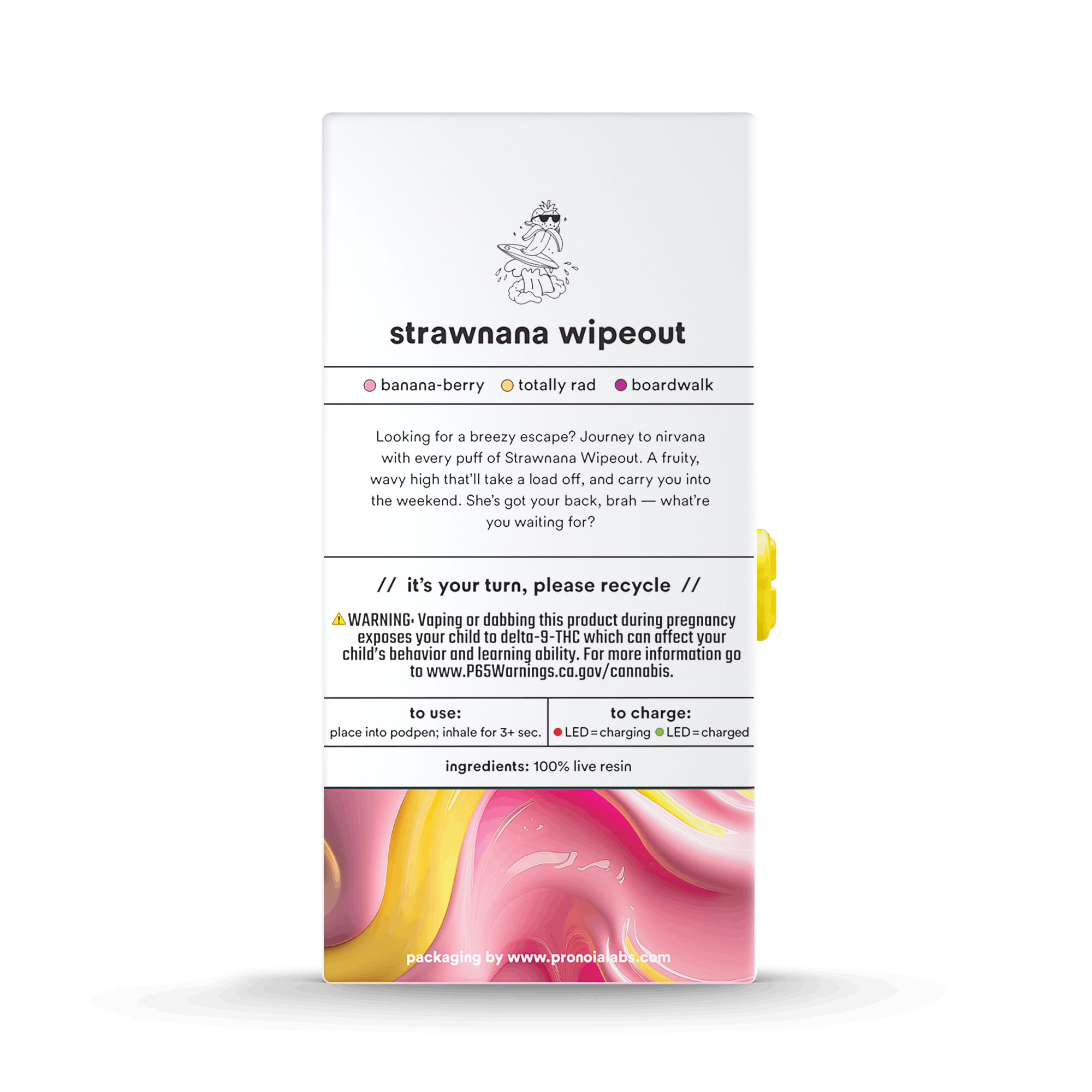 Turn Up Live Resin POD | 1g - Strawnana Wipeout - Sativa Hybrid - Turn -  - $36 - Vape Carts