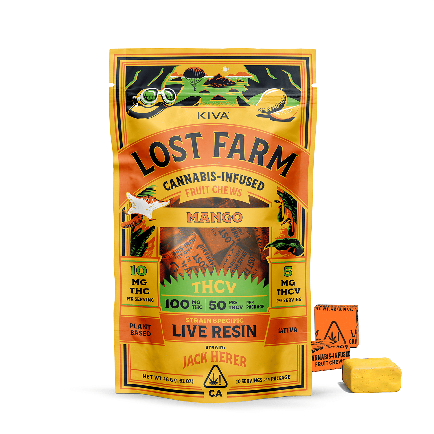 MANGO JACK HERER THCV 10:5 CHEWS - LOST FARM -  - $16 - Edibles