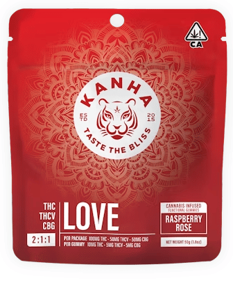 Love - Raspberry Rose 2:1:1 NANO - 100mg Gummies - Kanha - Love-Raspberry Rose 100mg (H) - $18 - Edibles