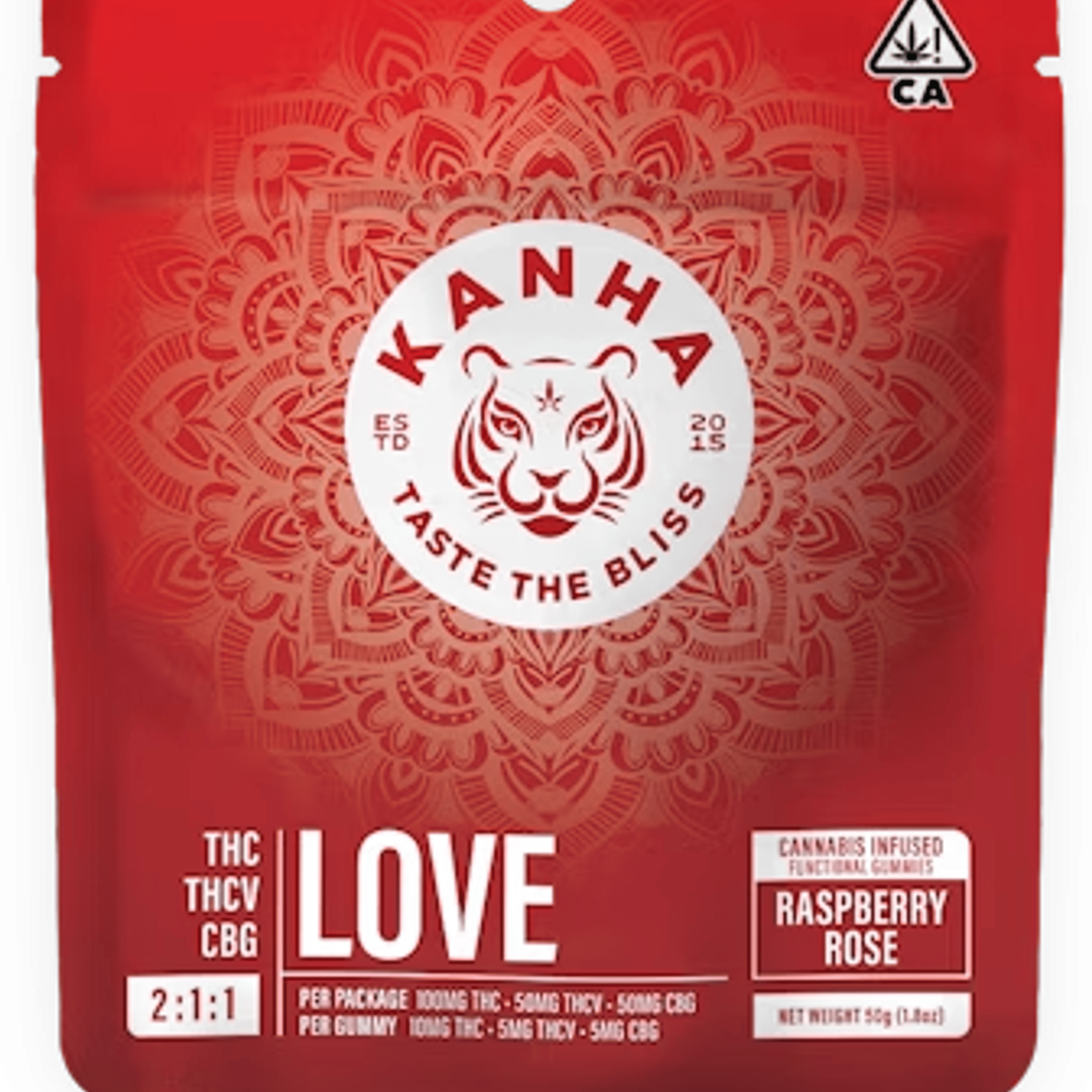 Love - Raspberry Rose 2:1:1 NANO - 100mg Gummies - Kanha - Love-Raspberry Rose 100mg (H) - $18 - Edibles
