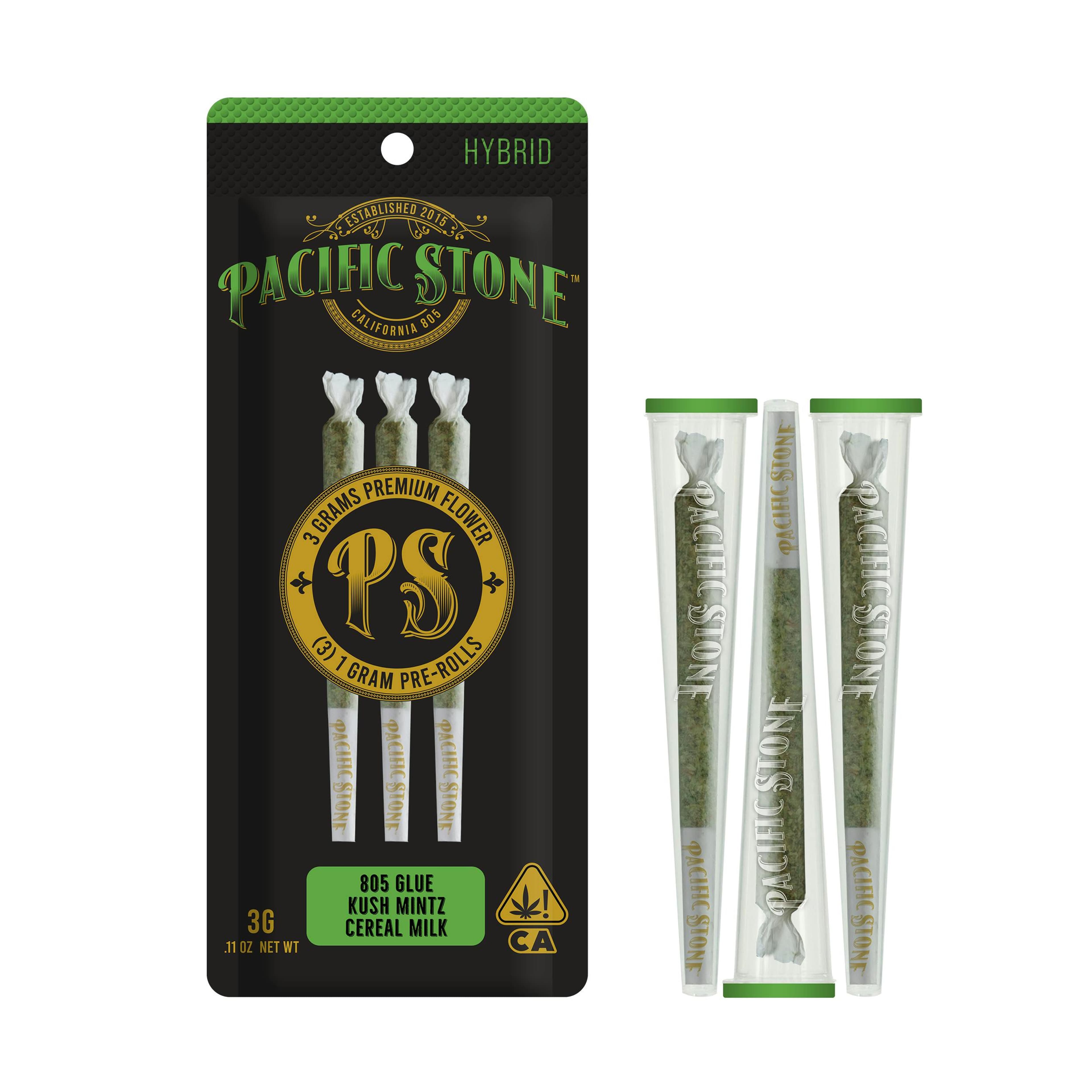 Hybrid Variety 3pk Prerolls 3g - Pacific Stone - - $27.50 - Pre-Rolls