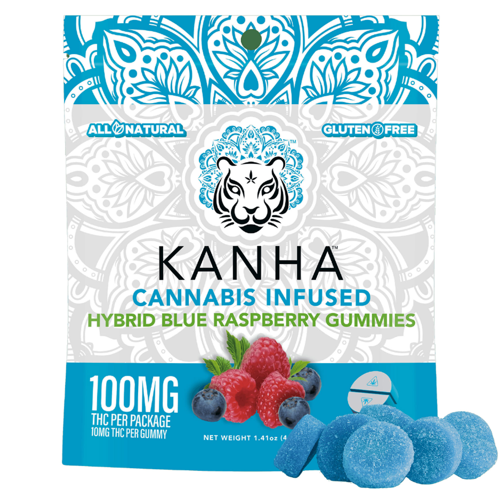 Blue Raspberry  (H) Kanha Treats Gummies - Kanha Gummies - Blue Raspberry (H) - $14 - Edibles