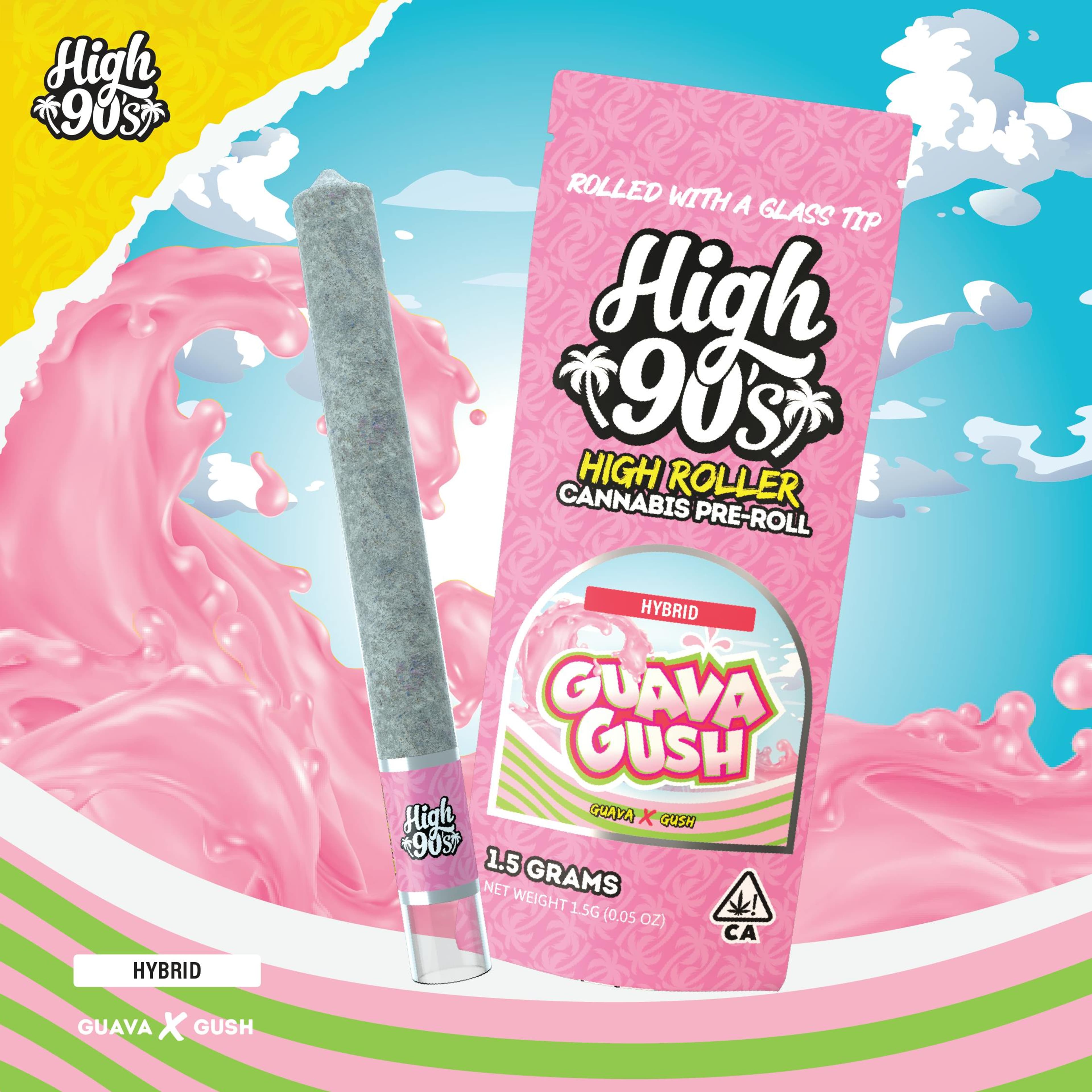 Guava Gush 1.5g High Roller Pre-Roll - High 90's - - $10.81 - Pre-Rolls