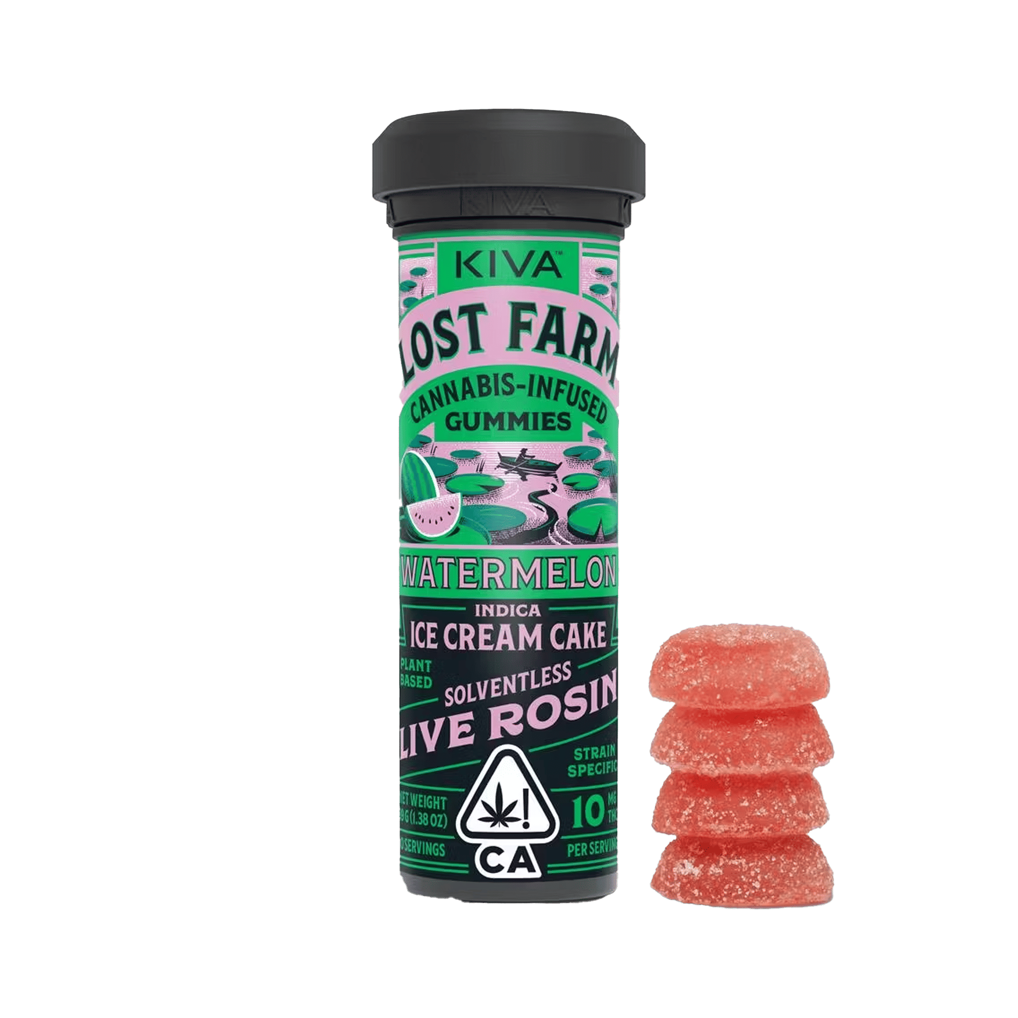 Lost Farm Watermelon Ice Cream Cake Rosin Gummies - Kiva Confections - 10 Gummies - $22.99 - Edibles