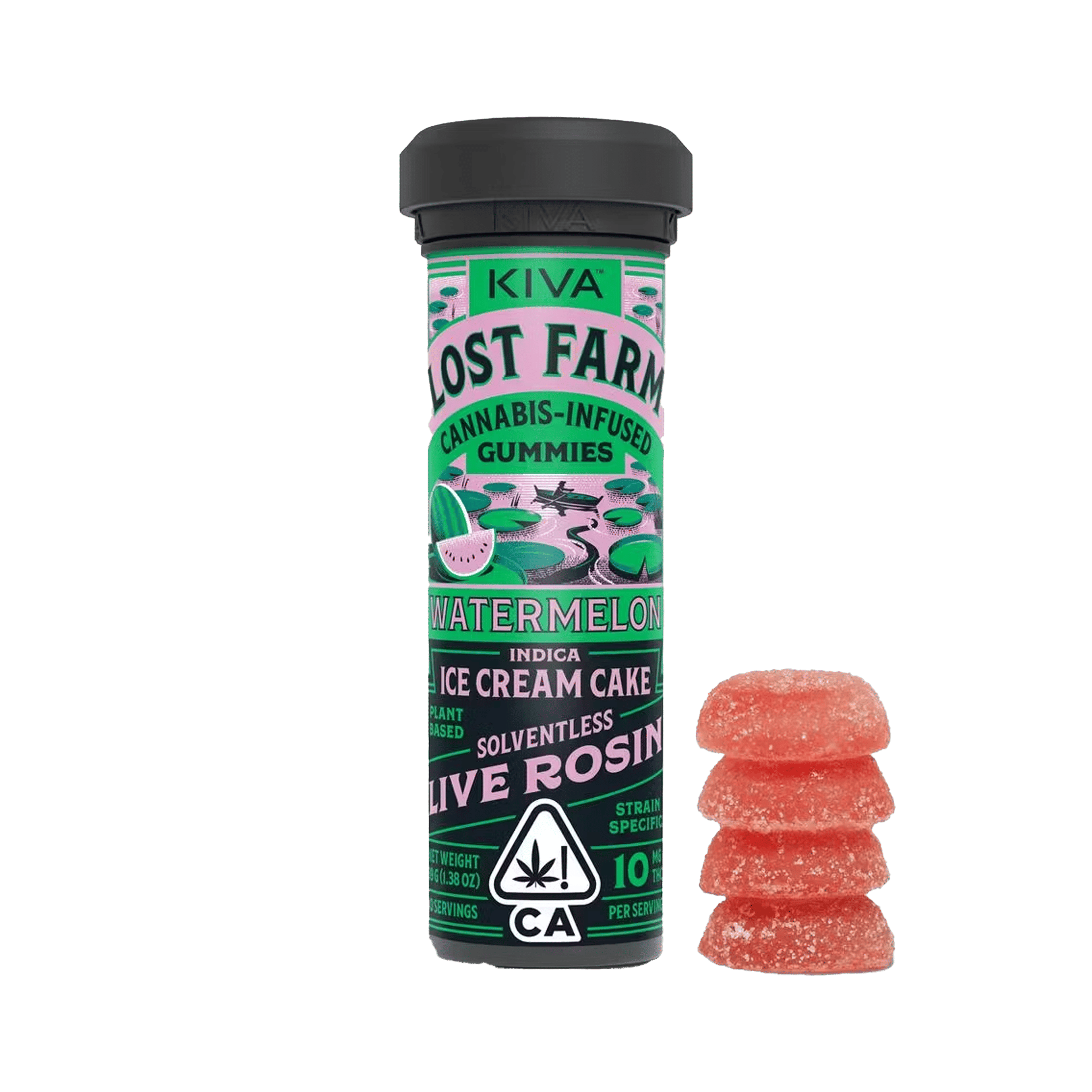 Lost Farm Watermelon Ice Cream Cake Rosin Gummies - Kiva Confections - 10 Gummies - $22.99 - Edibles