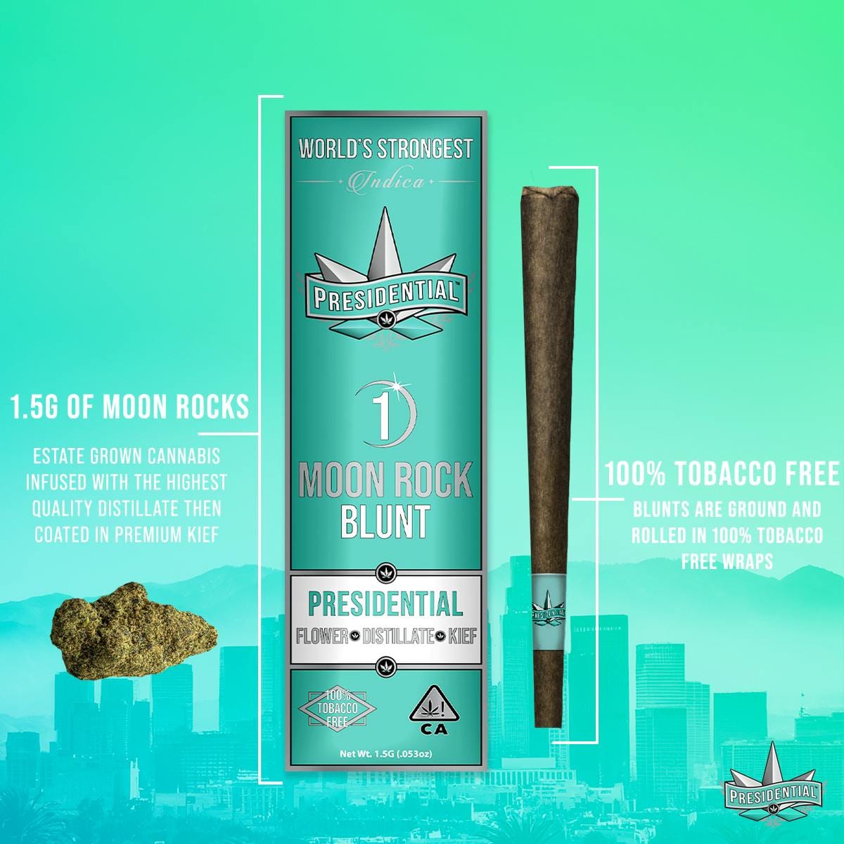 Classic MoonRock Blunt - 1.5g - Presidential -  - $22.50 - Infused Pre-Rolls