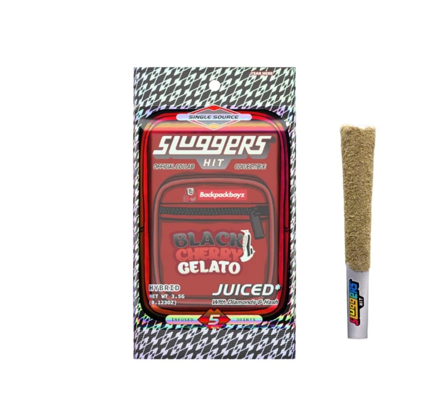 Sluggers - Black Cherry Gelato 5 Pack Infused Pre-Rolls 3.5g - Sluggers Hit - Sluggers - Black Cherry Gelato 5 Pack Infused Pre-Rolls 3.5g - $55 - Pre-Roll
