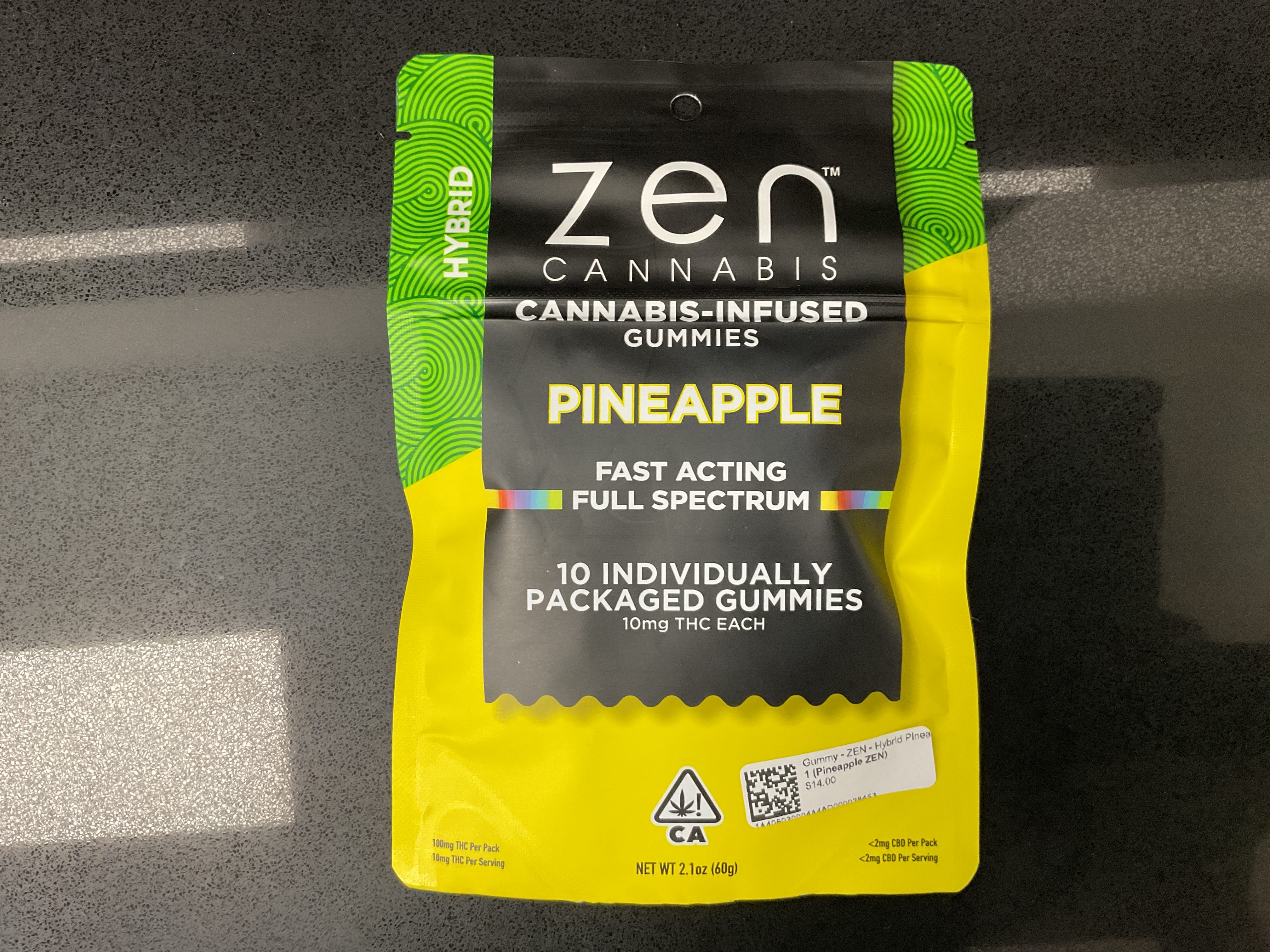 Gummy - ZEN - Hybrid Pineapple 100mg - ZEN - Pineapple ZEN - $14 - Edibles