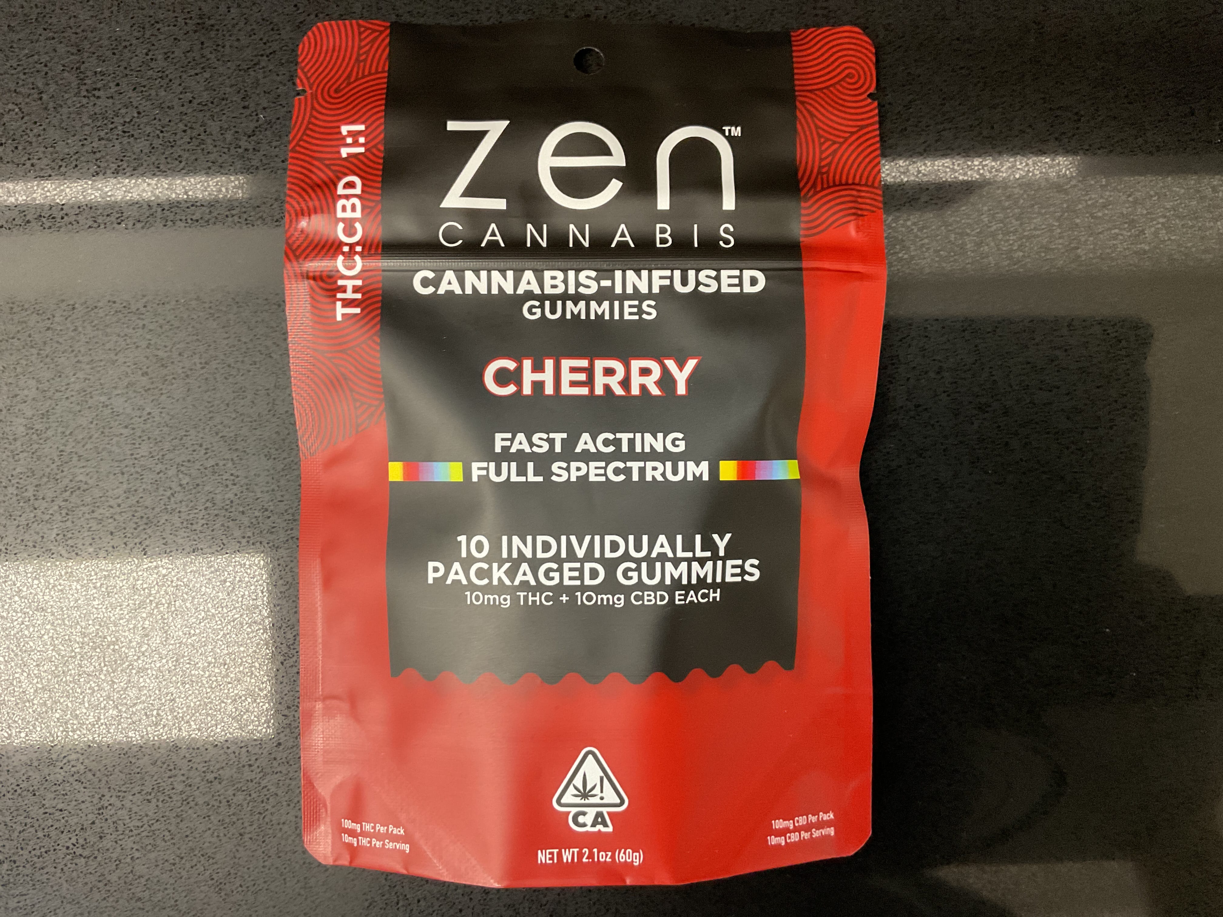 Gummy - ZEN - 1:1 Cherry 100/100mg - ZEN - Cherry 100 - $14 - Edibles
