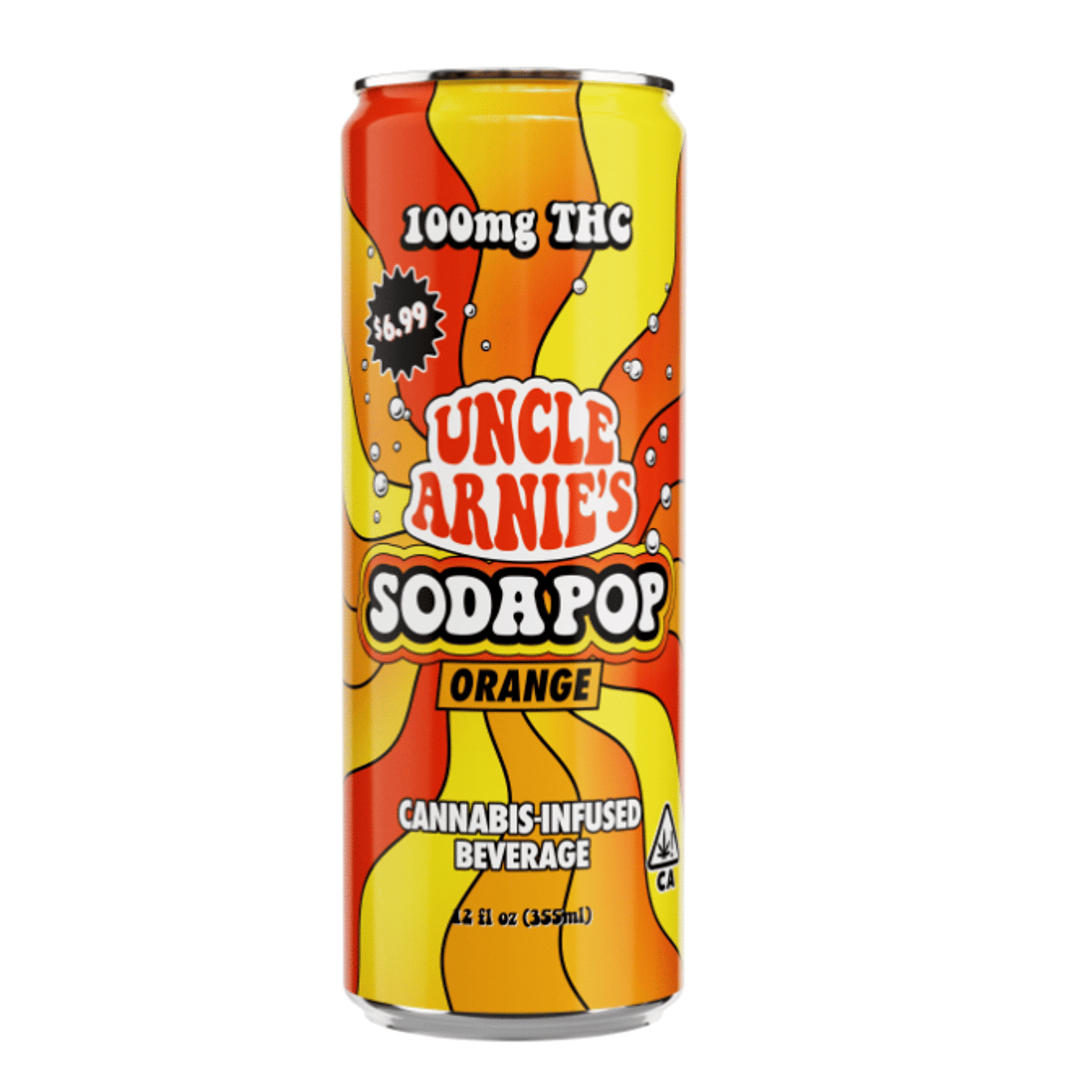 Uncle Arnie's: Orange Soda (100mg 12oz Can) - Uncle Arnies - - $9 - Infused Beverages