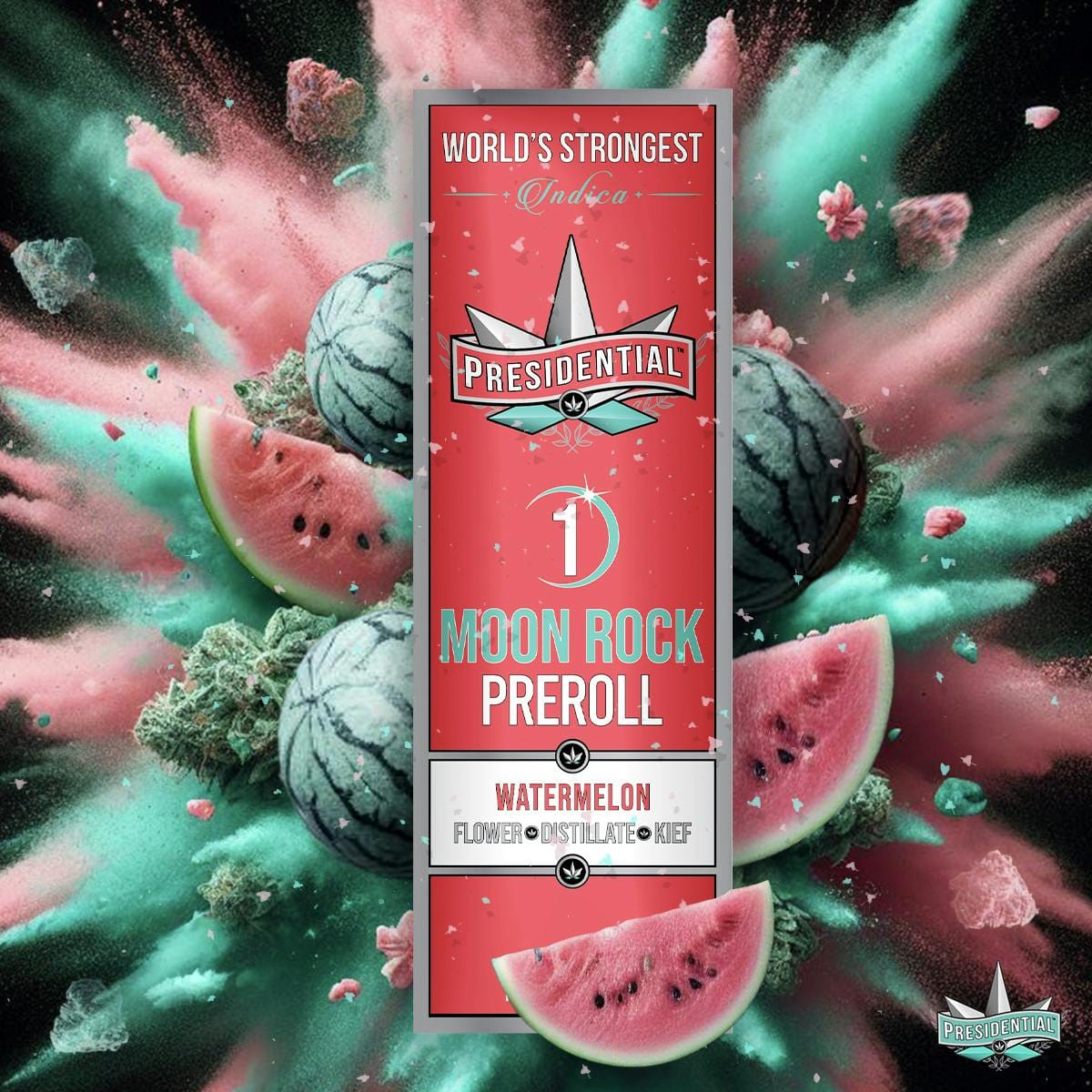 Watermelon Preroll 1g Infused Moonrock - Presidential -  - $12.25 - Pre-Rolls