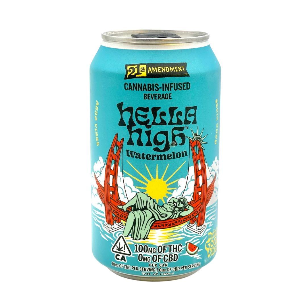 Hella High Watermelon 100mg Drink - 21st Amendment - 100mg Hybrid Drink - $11 - Drinks