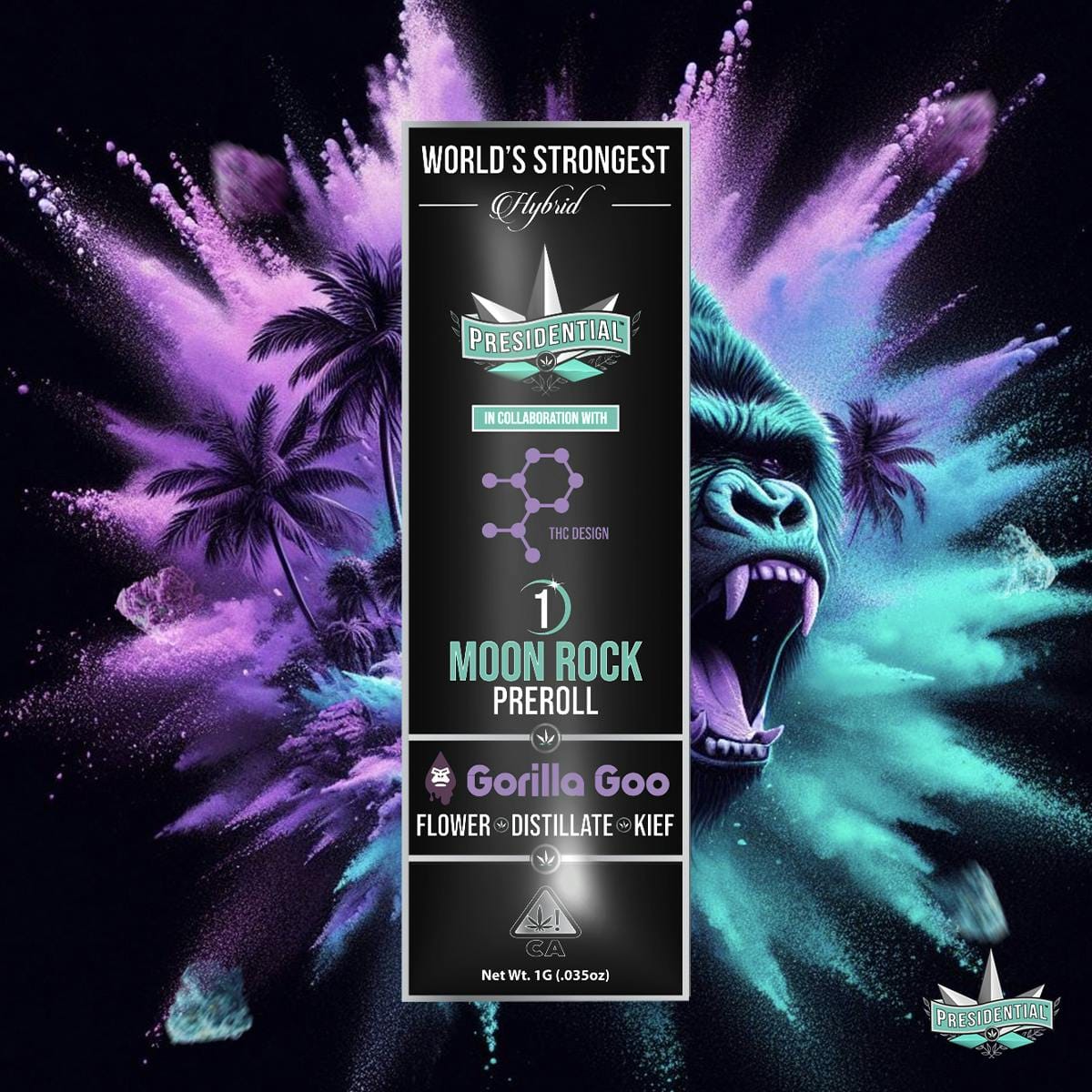 Presidential Moon Rock Preroll - Gorilla Goo (1g) - Presidential - Presidential Moon Rock Preroll - Gorilla Goo (1g) - $20 - Infused Pre-Rolls