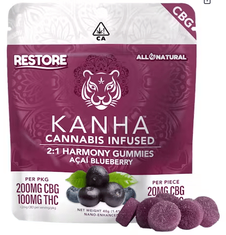 Acai Blueberry - Harmony CBG 2:1 - Kanha - Acai Blueberry CBG 2:1 (I) - $20 - Edibles
