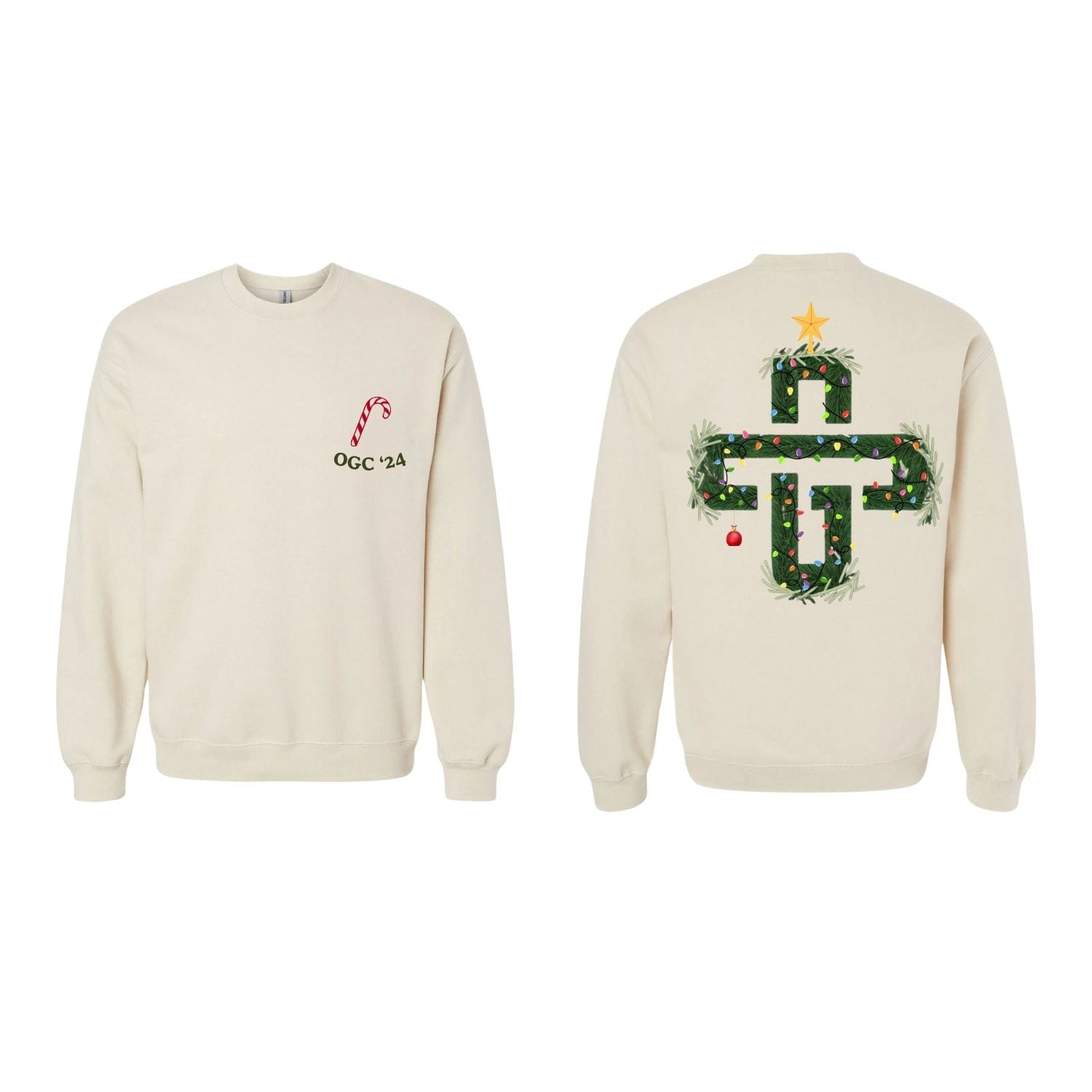 Holiday Crew Sweater - Cream - Original Green Cross -  - $39.99 - Non-Cannabis