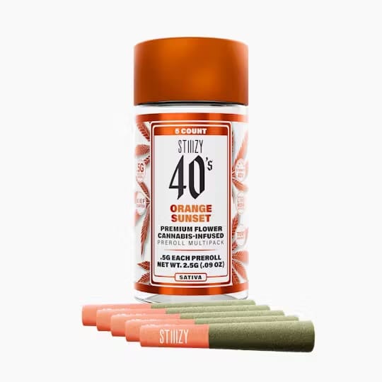 40's: Orange Sunset 5PK Infused Prerolls - STIIIZY -  - $21.63 - Pre-Rolls