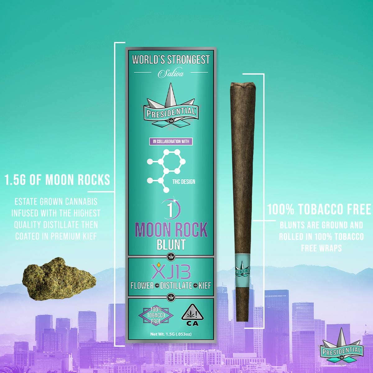 XJ-13 1.5g Blunt Moonrock Infused - Presidential -  - $18.01 - Pre-Rolls