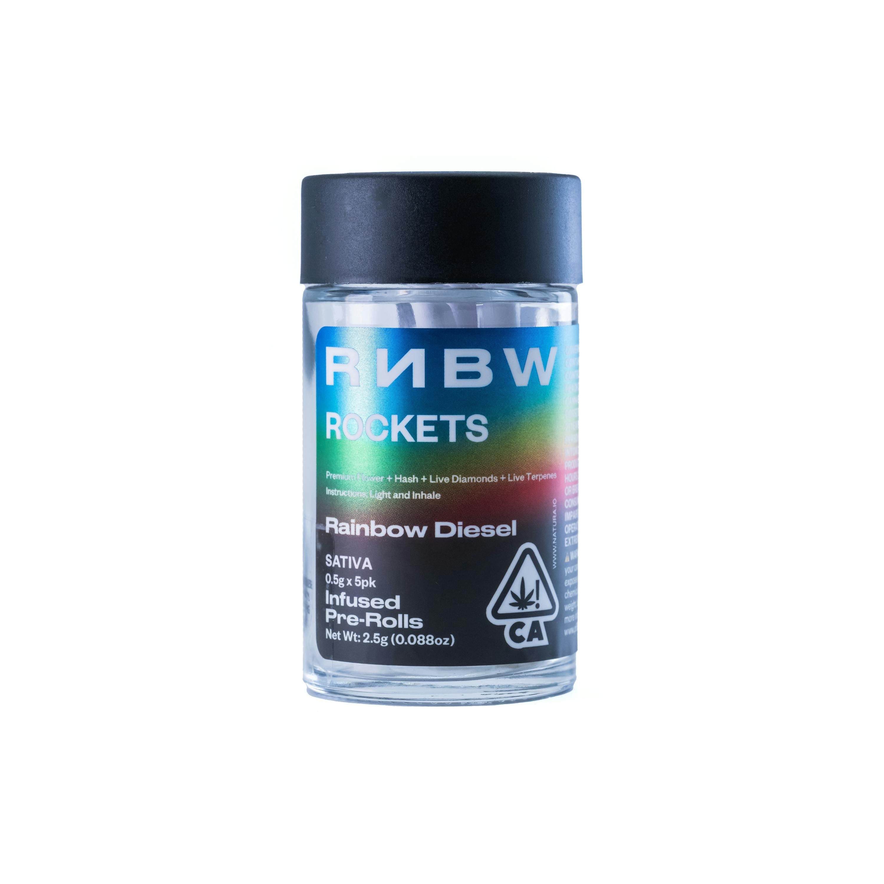 Infused Pre-Roll - Rainbow Diesel Rockets 5pk - RNBW -  - $28 - Pre-Roll