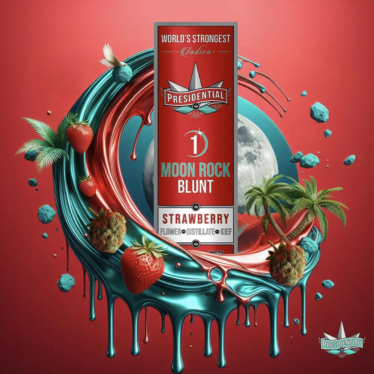 STRAWBERRY MOONROCK BLUNT 1.5G - Presidential -  - $19.35 - Pre-Roll Infused